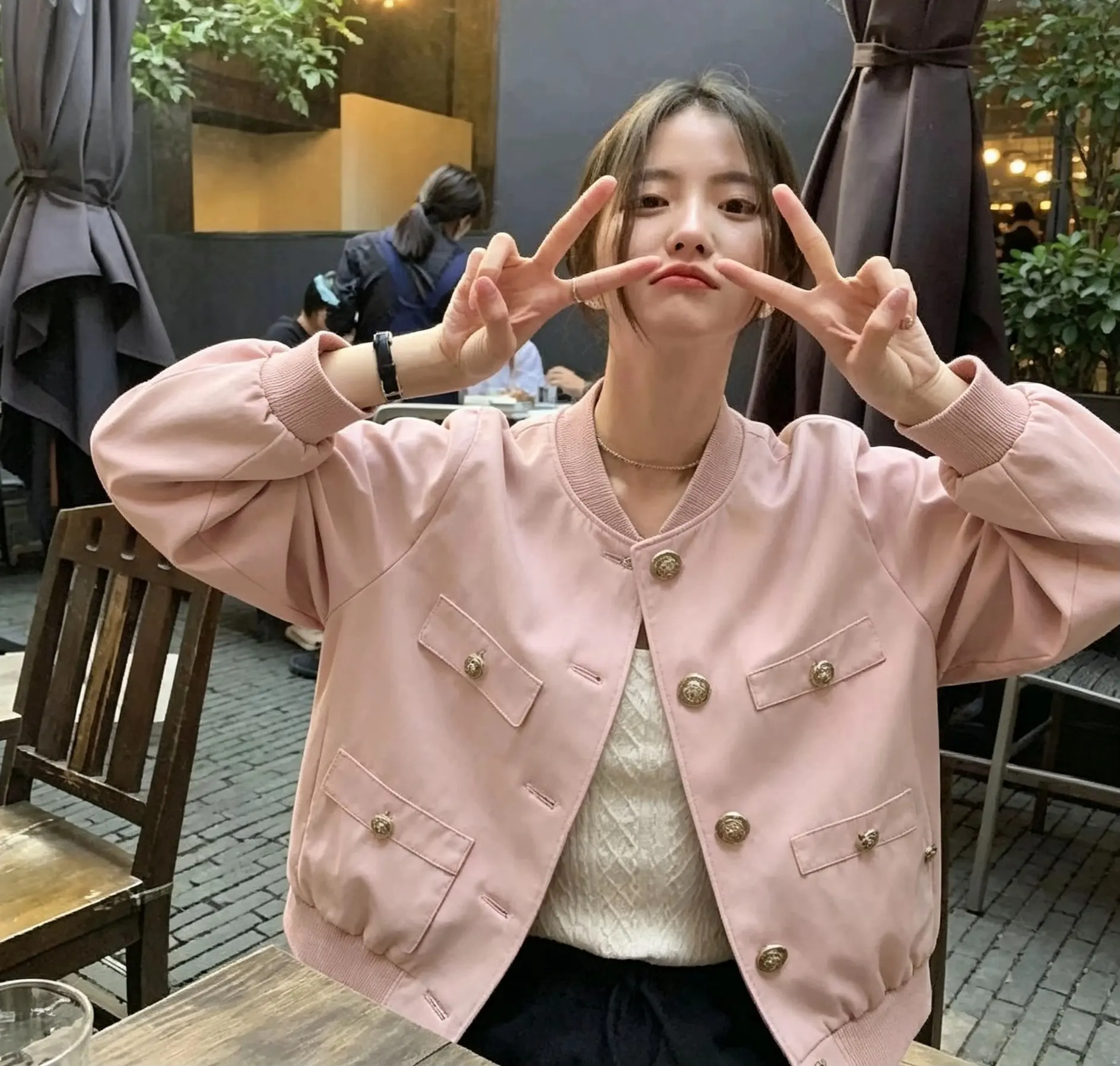 Faux Suede Bomber Jacket D25023854 — view 5
