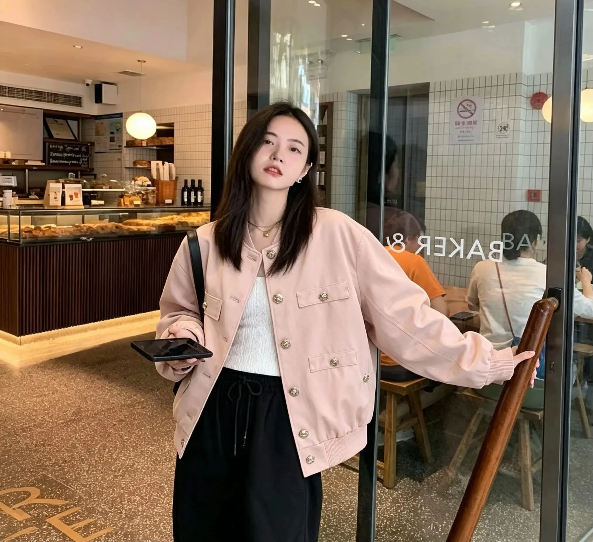 Faux Suede Bomber Jacket D25023854 — view 6