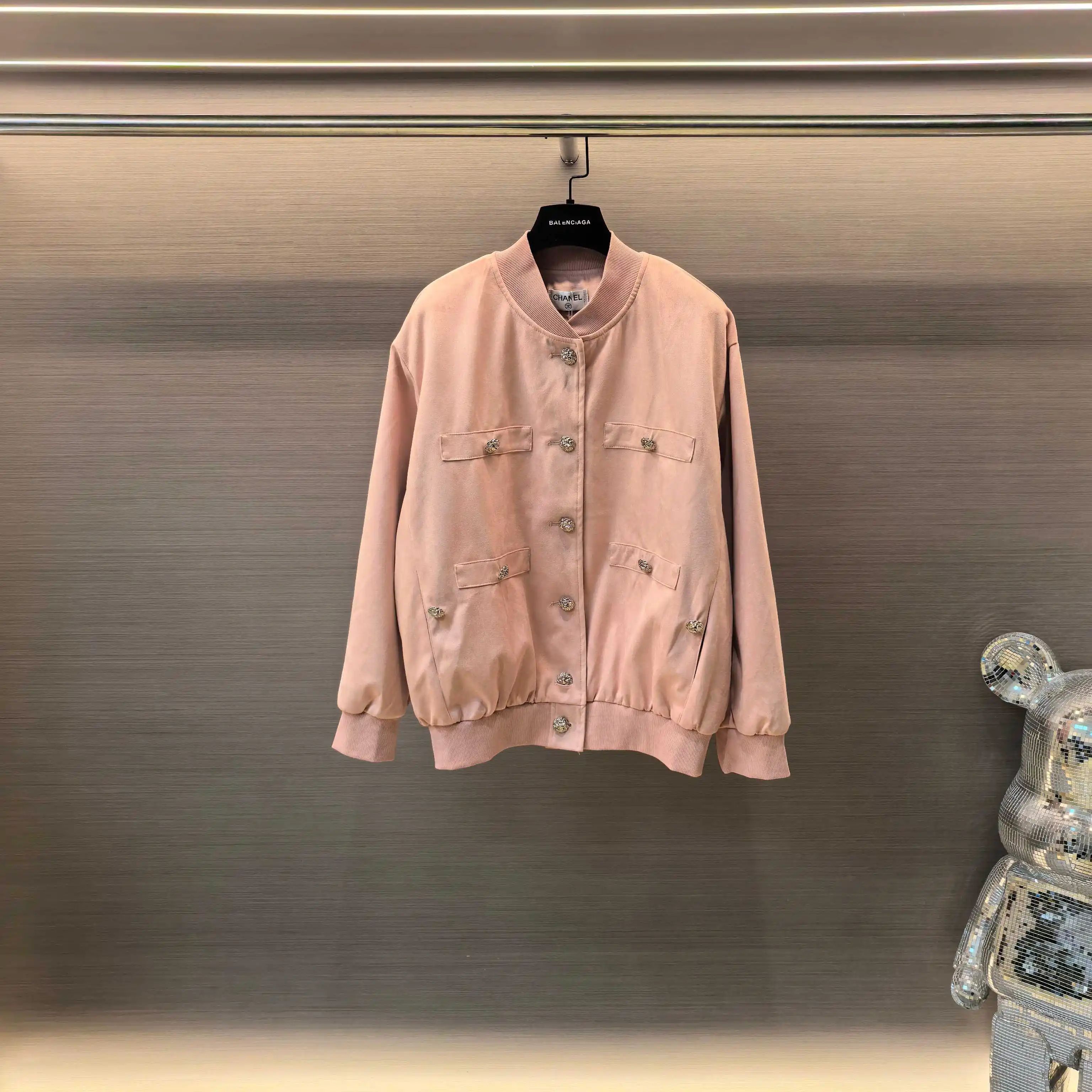 Faux Suede Bomber Jacket D25023853