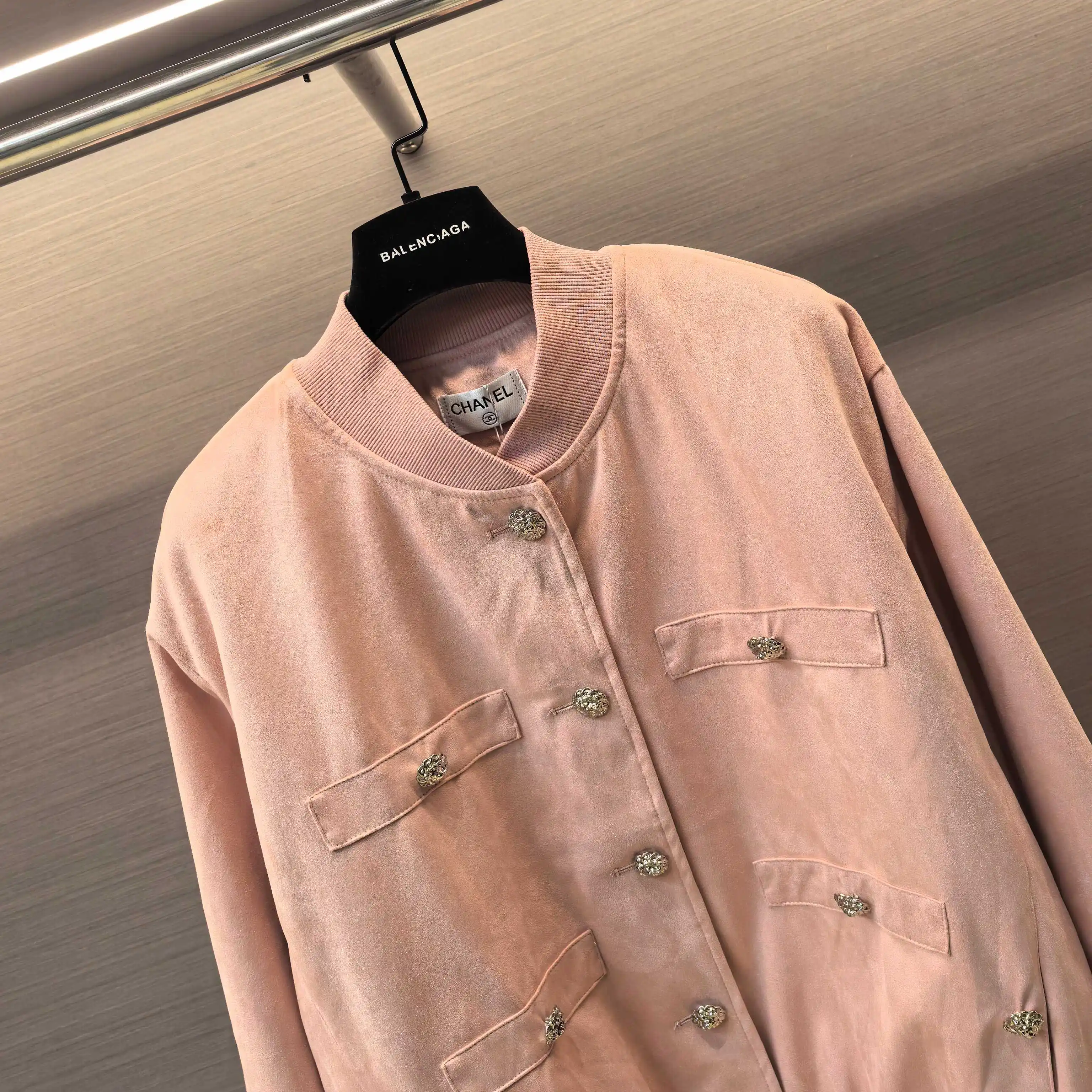 Faux Suede Bomber Jacket D25023853 — view 3