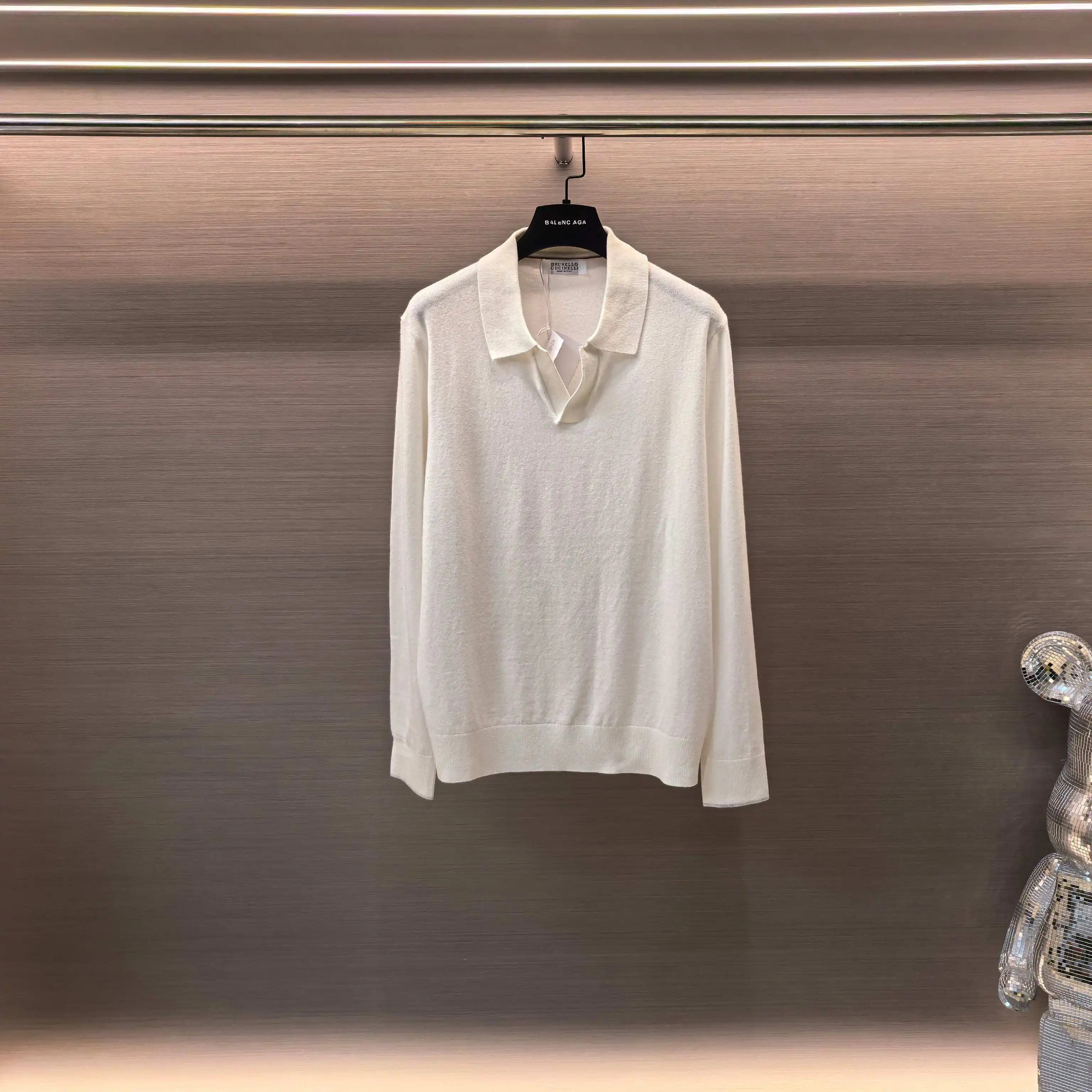Silk and Wool-Blend Knit Polo Sweater D25023655 — view 2