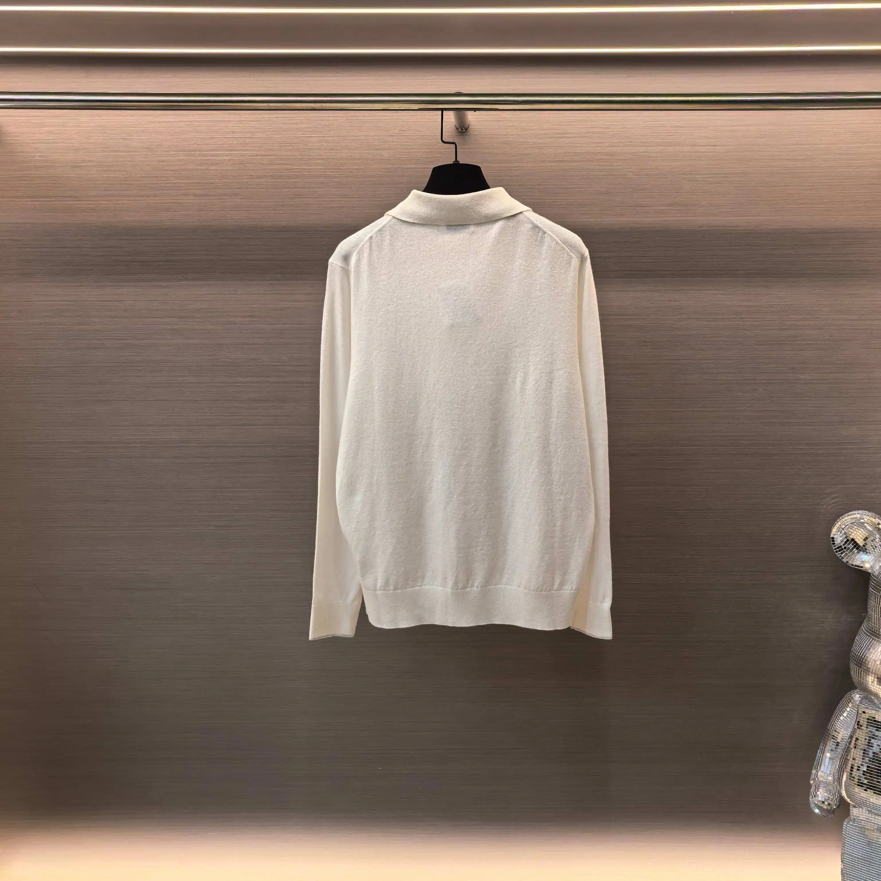 Silk and Wool-Blend Knit Polo Sweater D25023655 — view 3