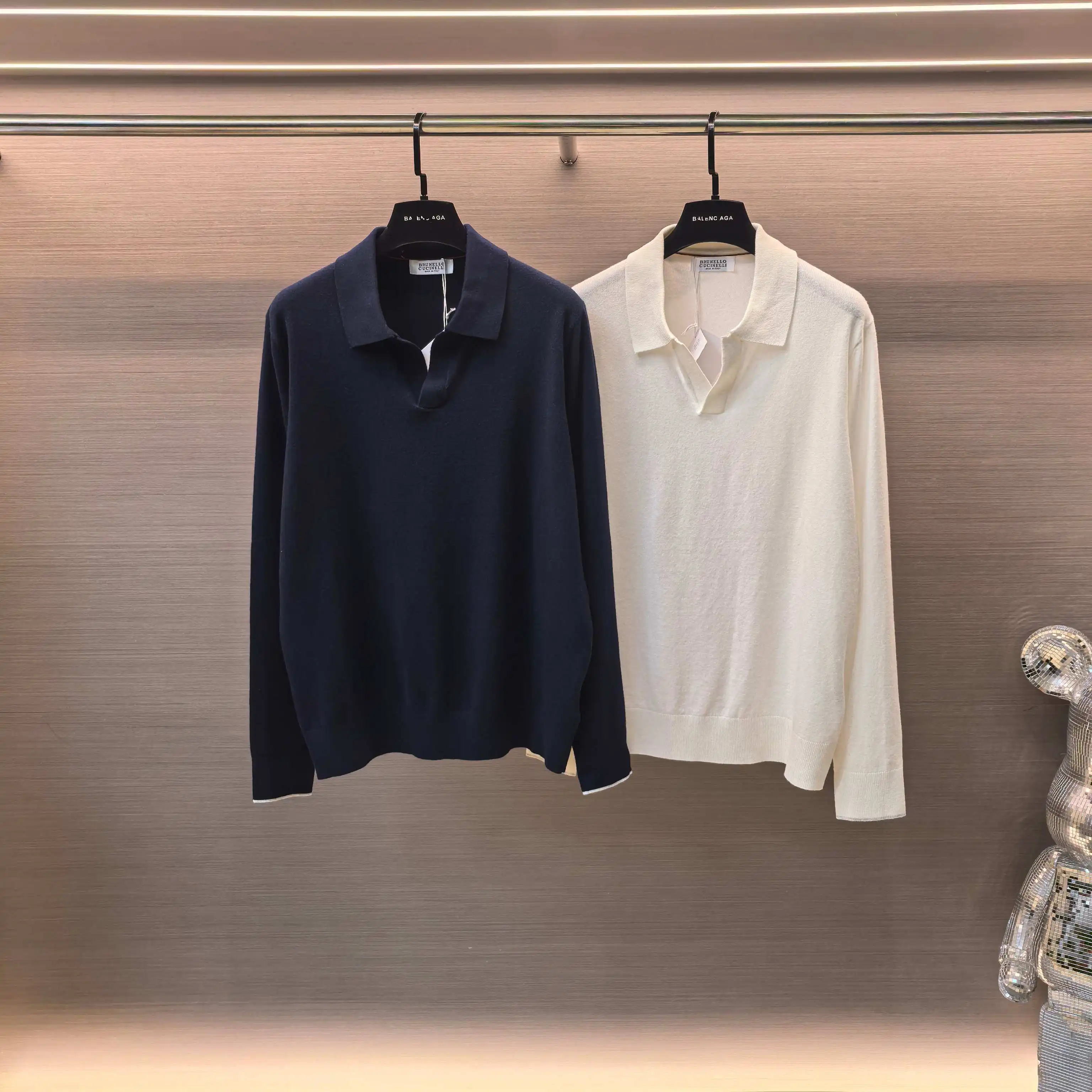 Silk and Wool-Blend Long-Sleeve Knit Polo D25023656