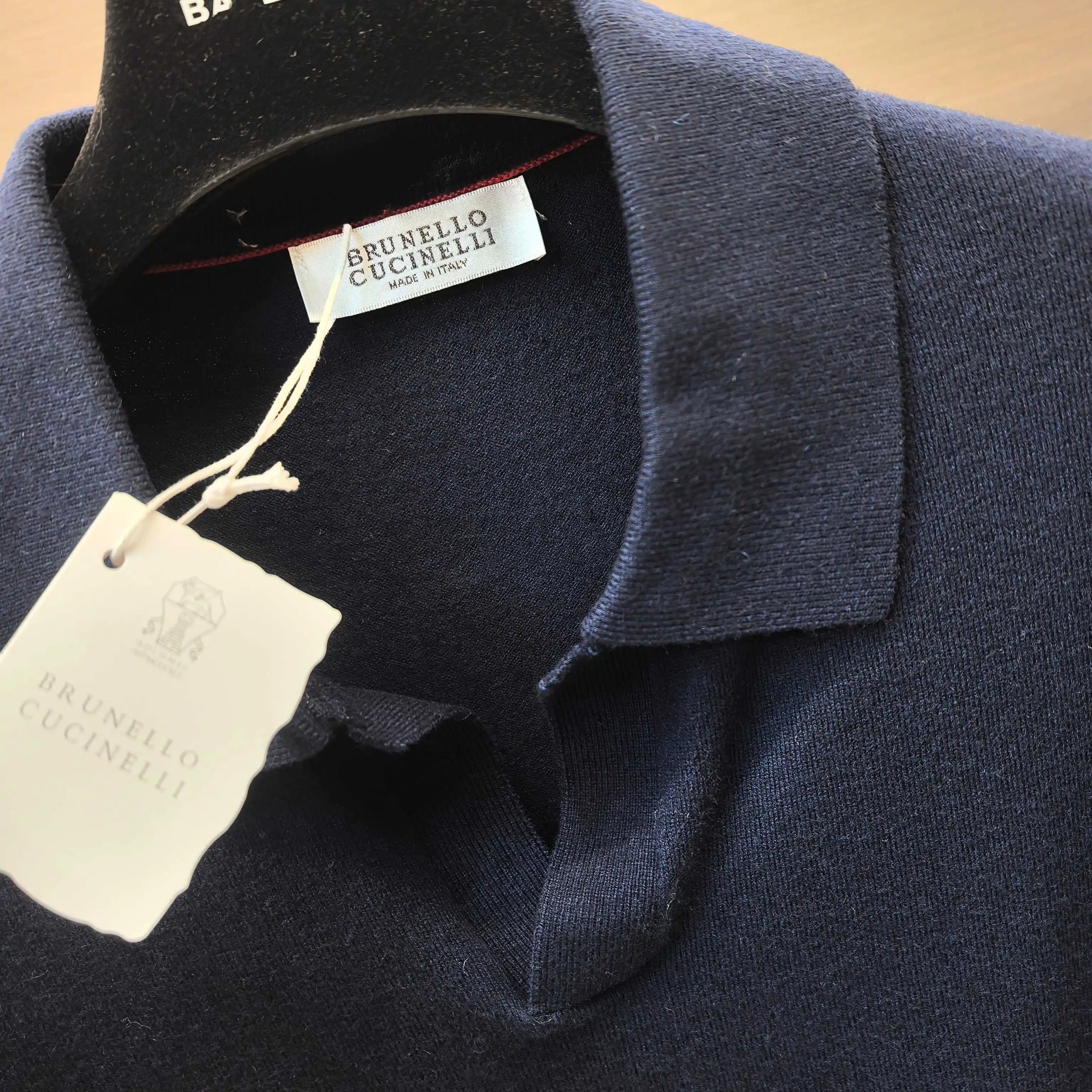 Silk and Wool-Blend Long-Sleeve Knit Polo D25023656 — view 6