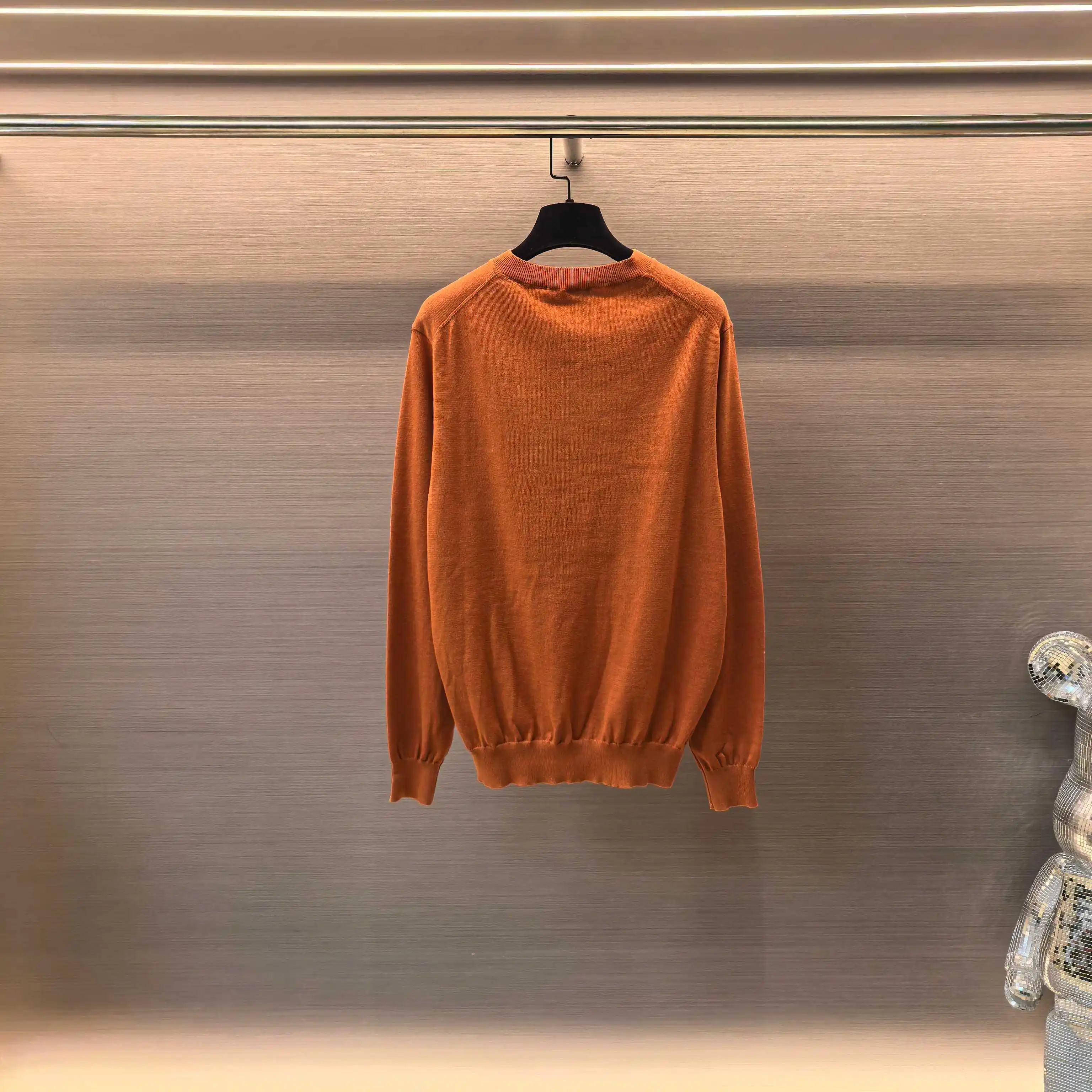 Henley Neck Melange Knit Sweater D25023653 — view 3