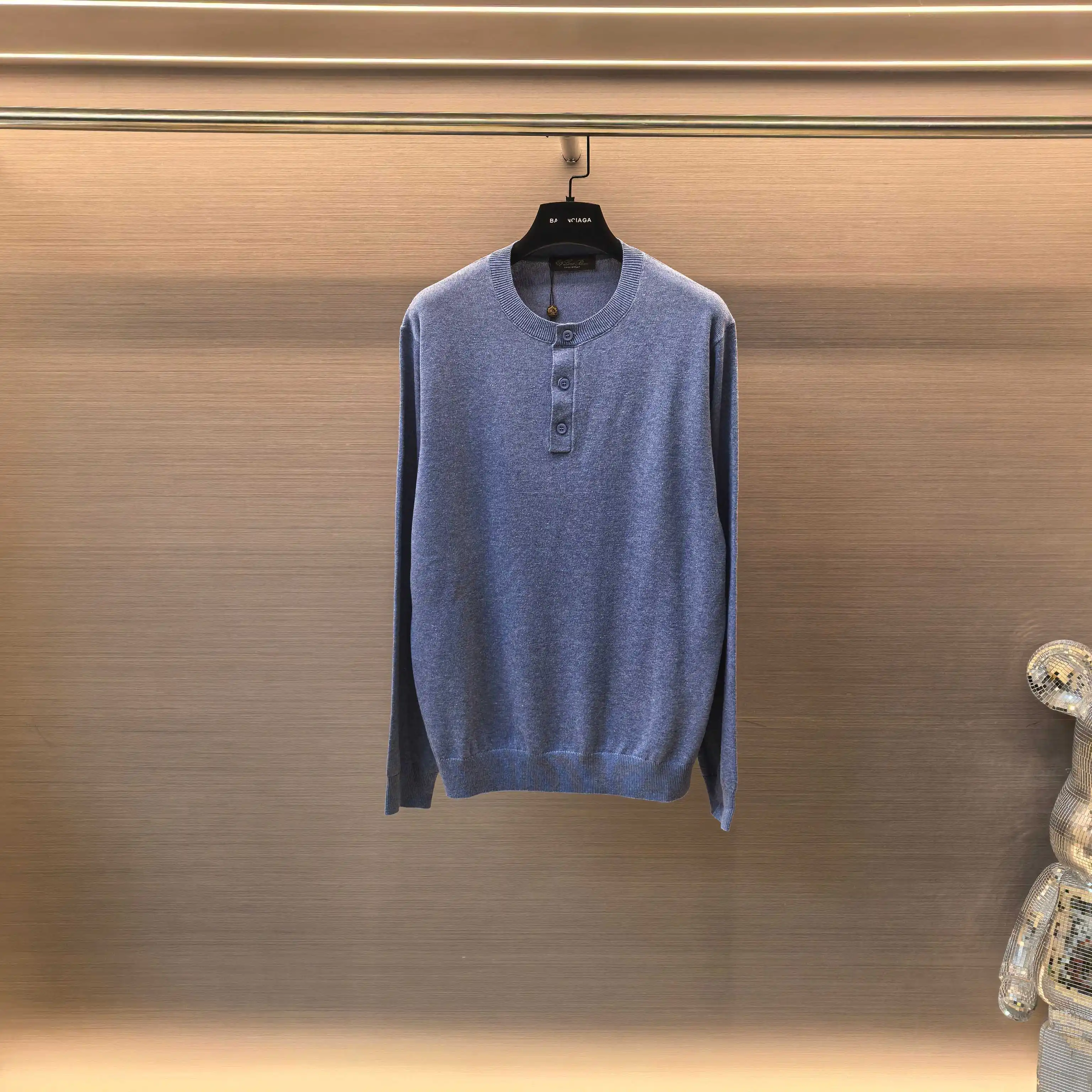 Marl Knit Henley Neck Sweater D25023652 — view 2