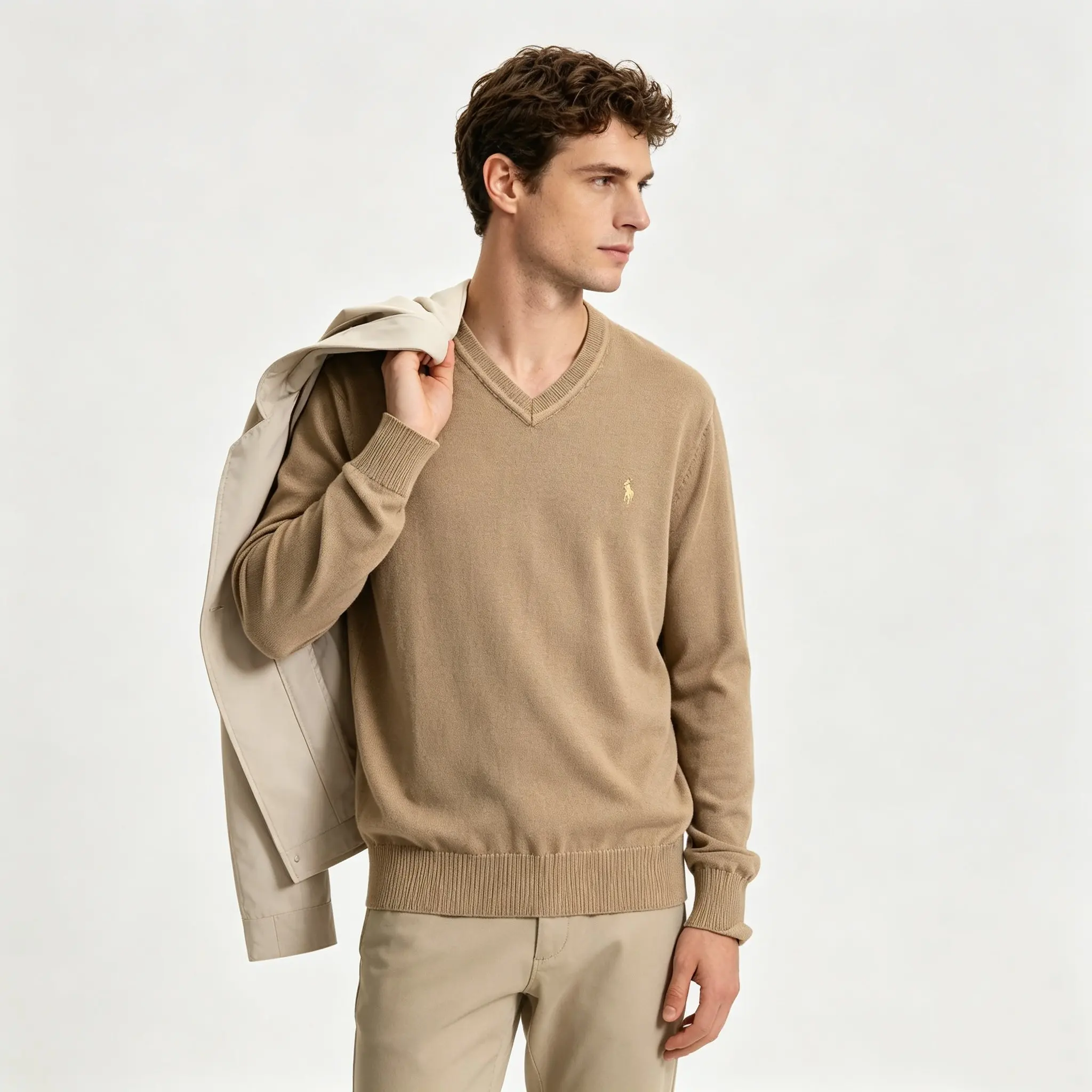 Polo Pony V-Neck Cotton Knit Sweater D25023682 — view 6