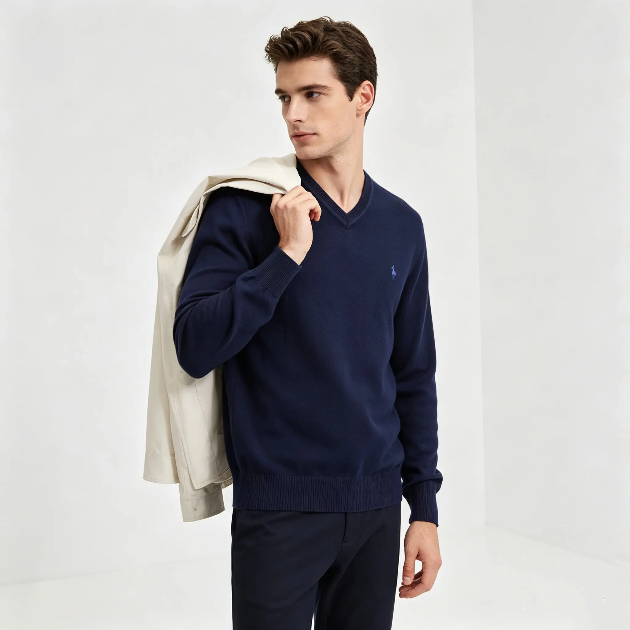 Polo Ralph Lauren V-Neck Cotton Knit Sweater D25023681 — view 3