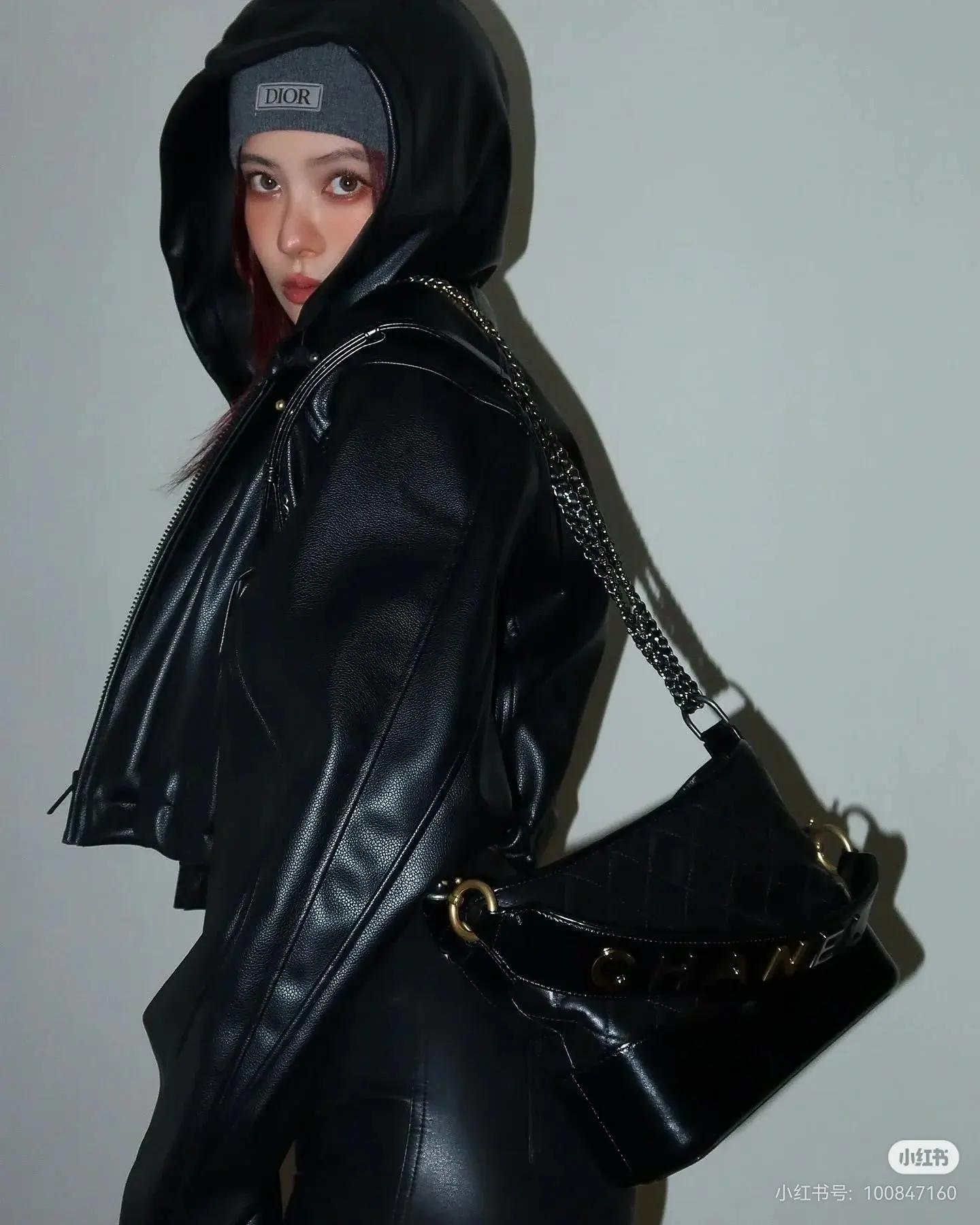 Faux Leather Biker Jacket with Elasticated Waist D25023772 — view 5