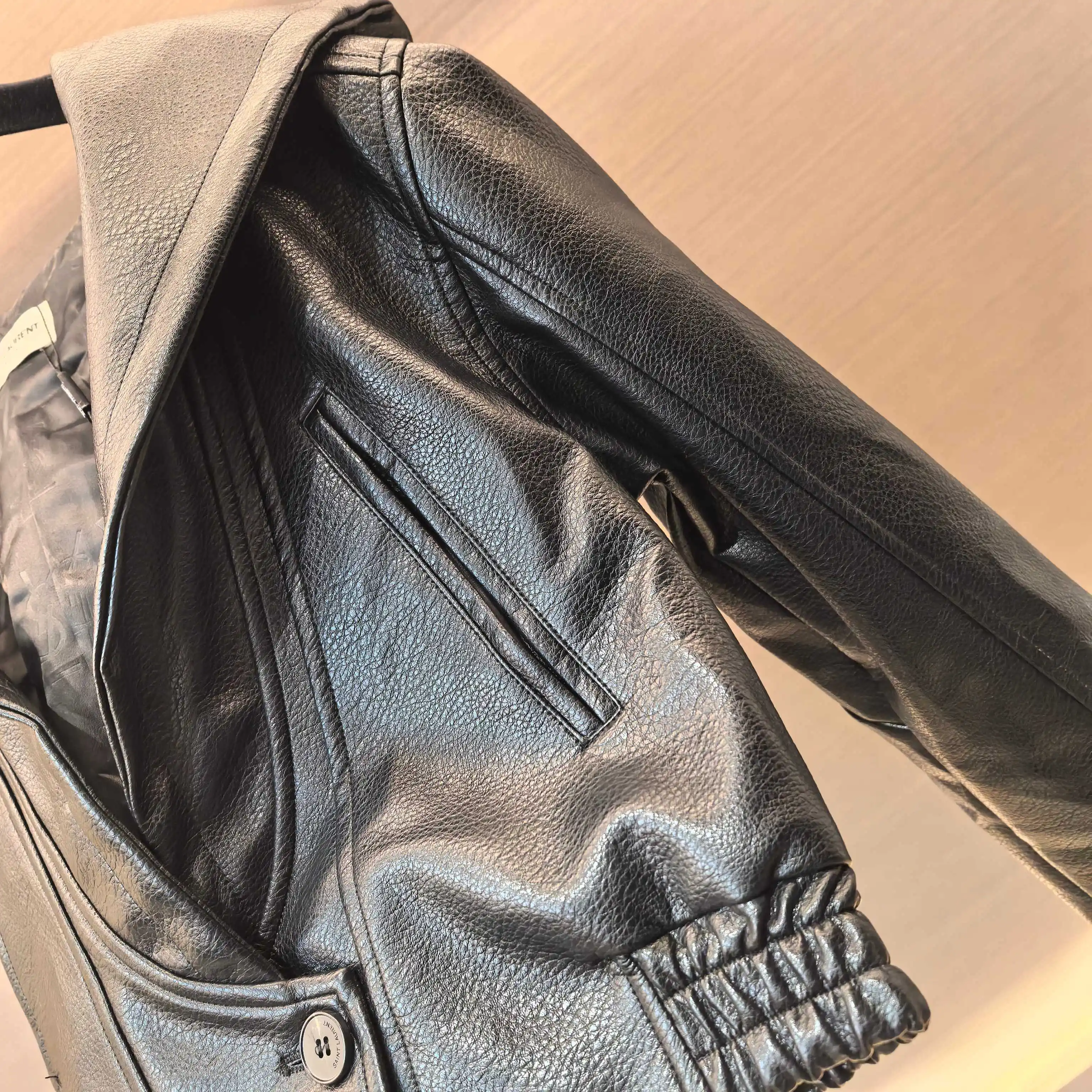 Grained Faux-Leather Biker Jacket D25023771 — view 8