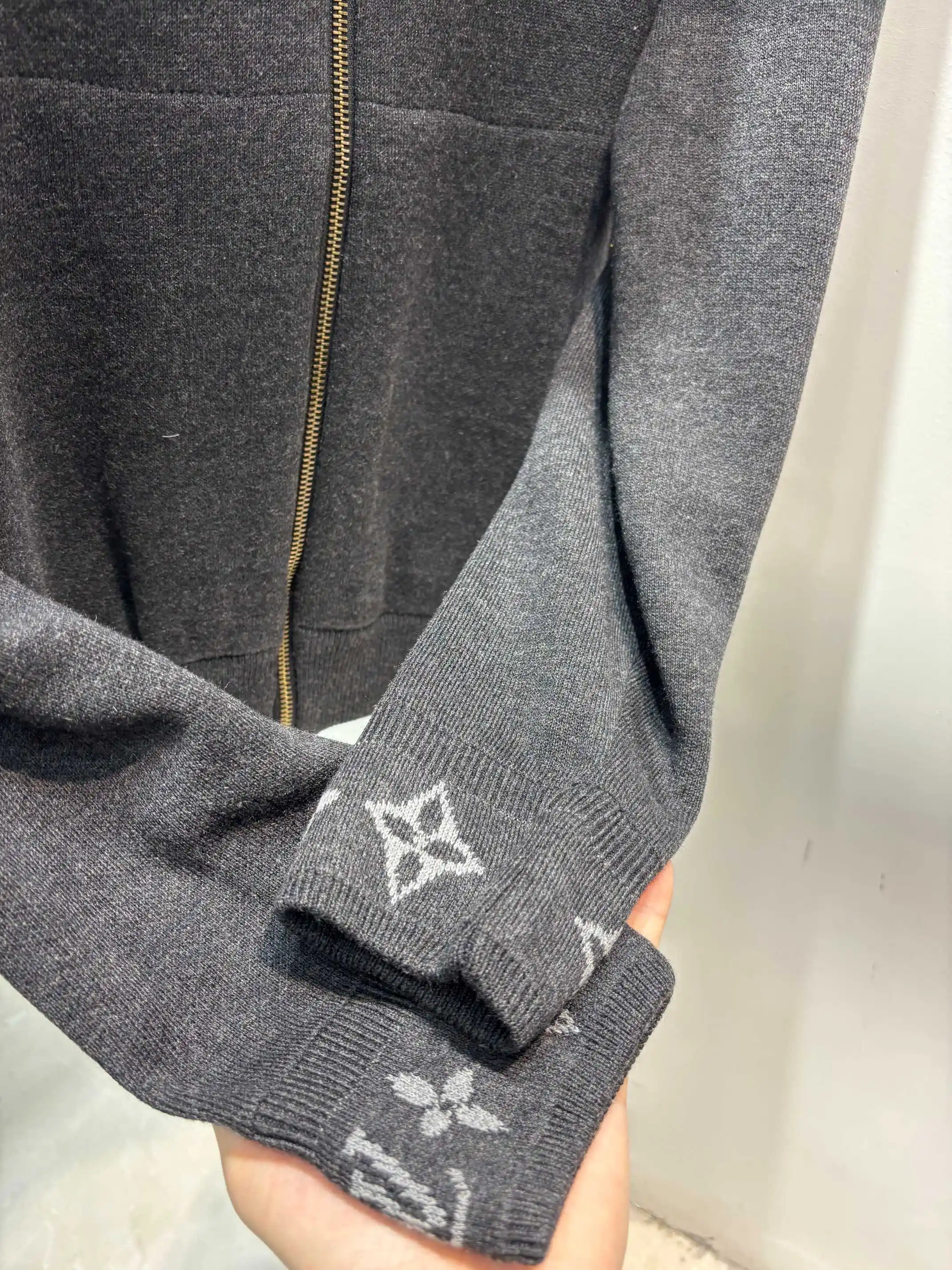 Monogram Jacquard Wool Zip-Up Cardigan D25513868 — view 4
