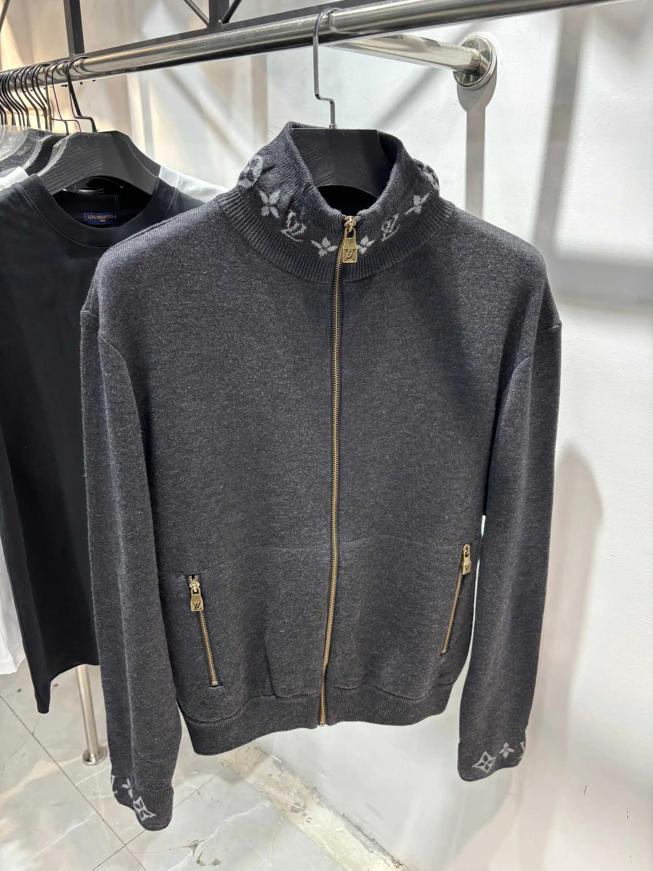 Monogram Jacquard Wool Zip-Up Cardigan D25513868 — view 6