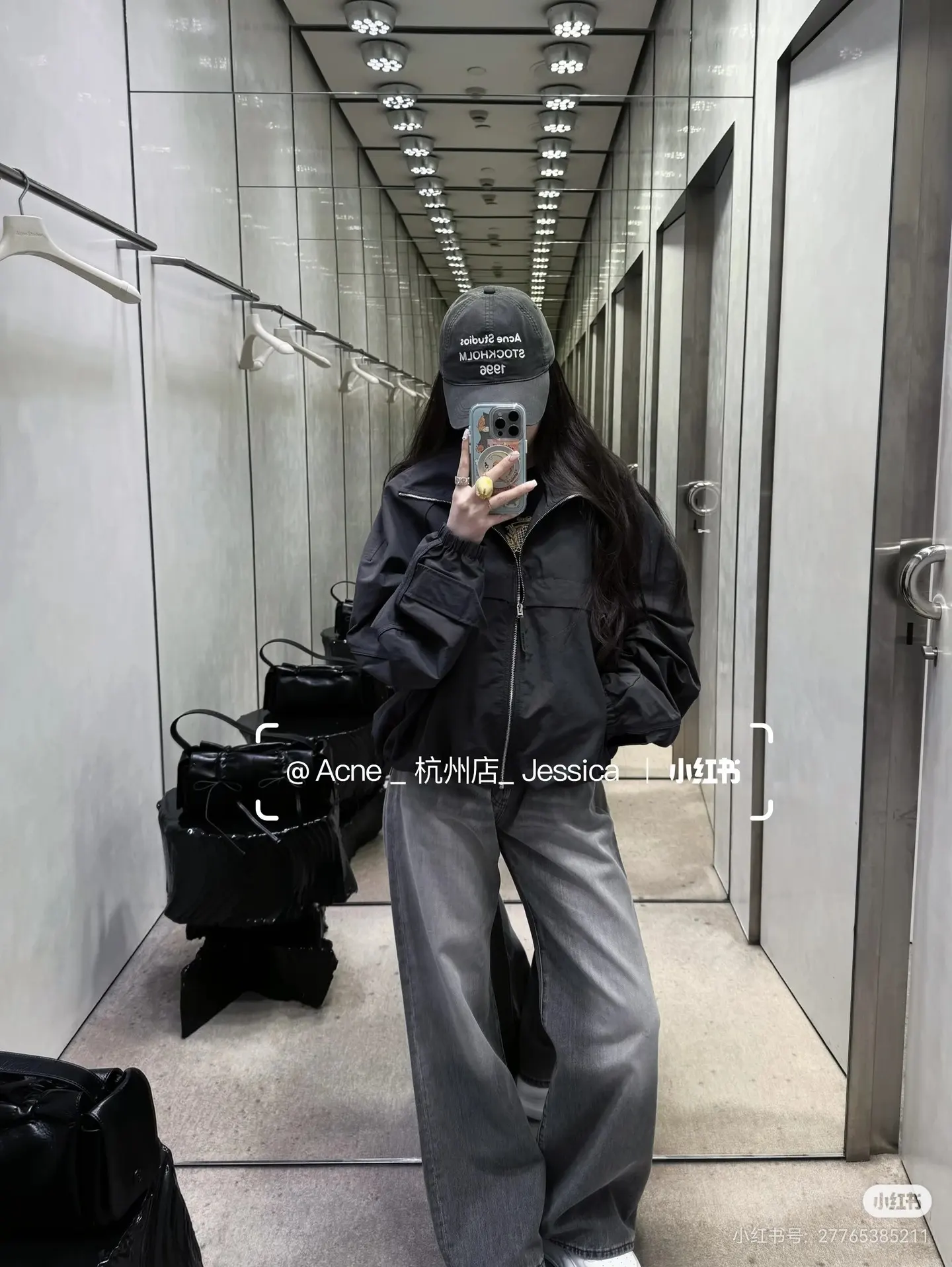 Crinkled Nylon Zip-Up Jacket D25523777