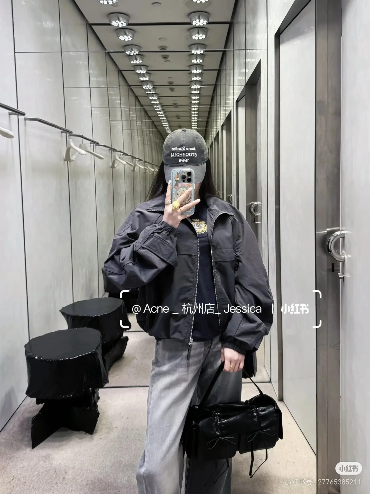 Crinkled Nylon Zip-Up Jacket D25523777 — view 3