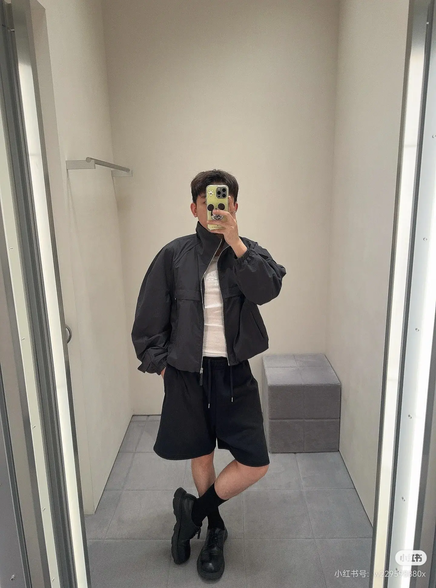 Crinkled Nylon Zip-Up Jacket D25523777 — view 7
