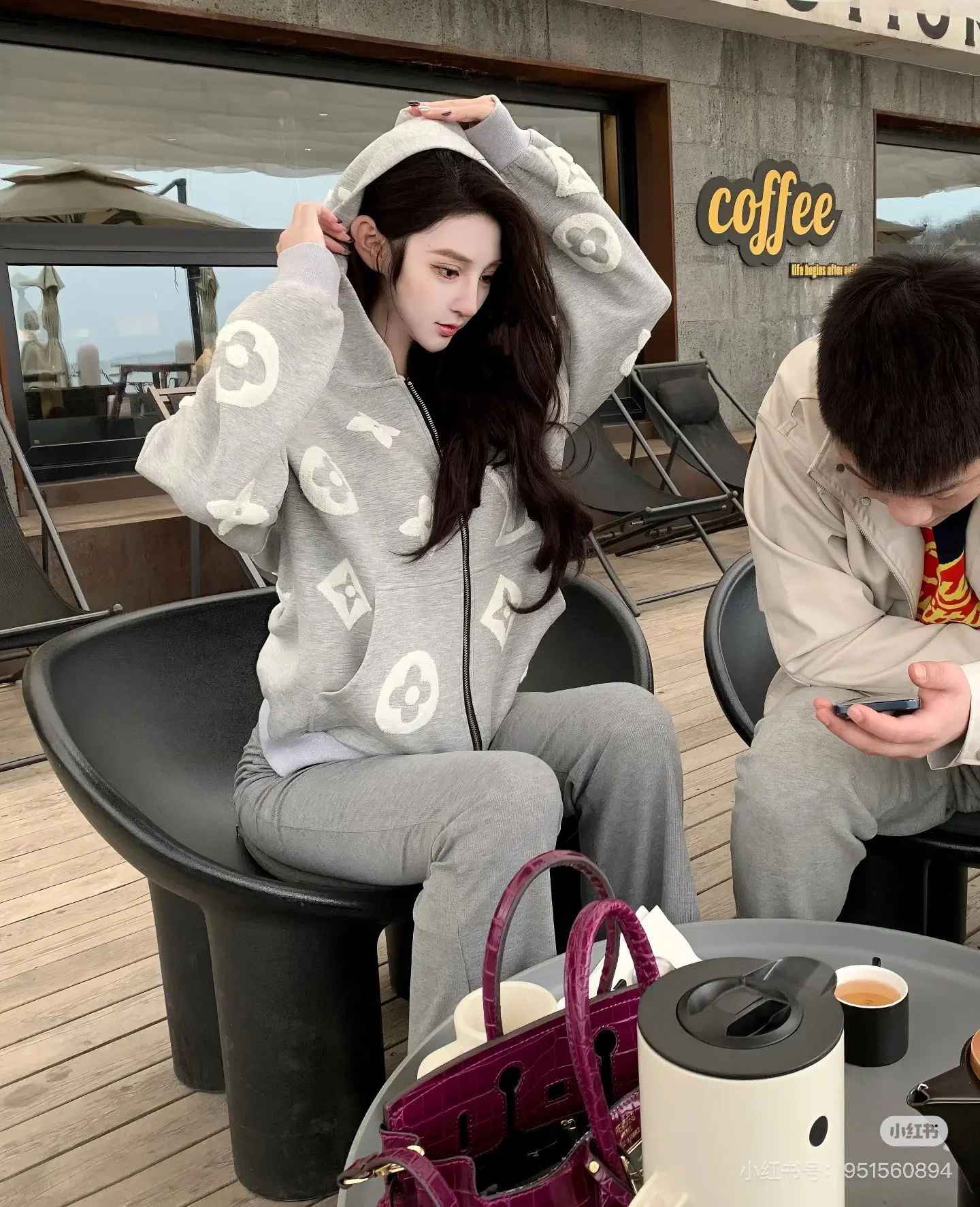 Monogram Towel Embroidery Zip-Up Hoodie D25513865 — view 3
