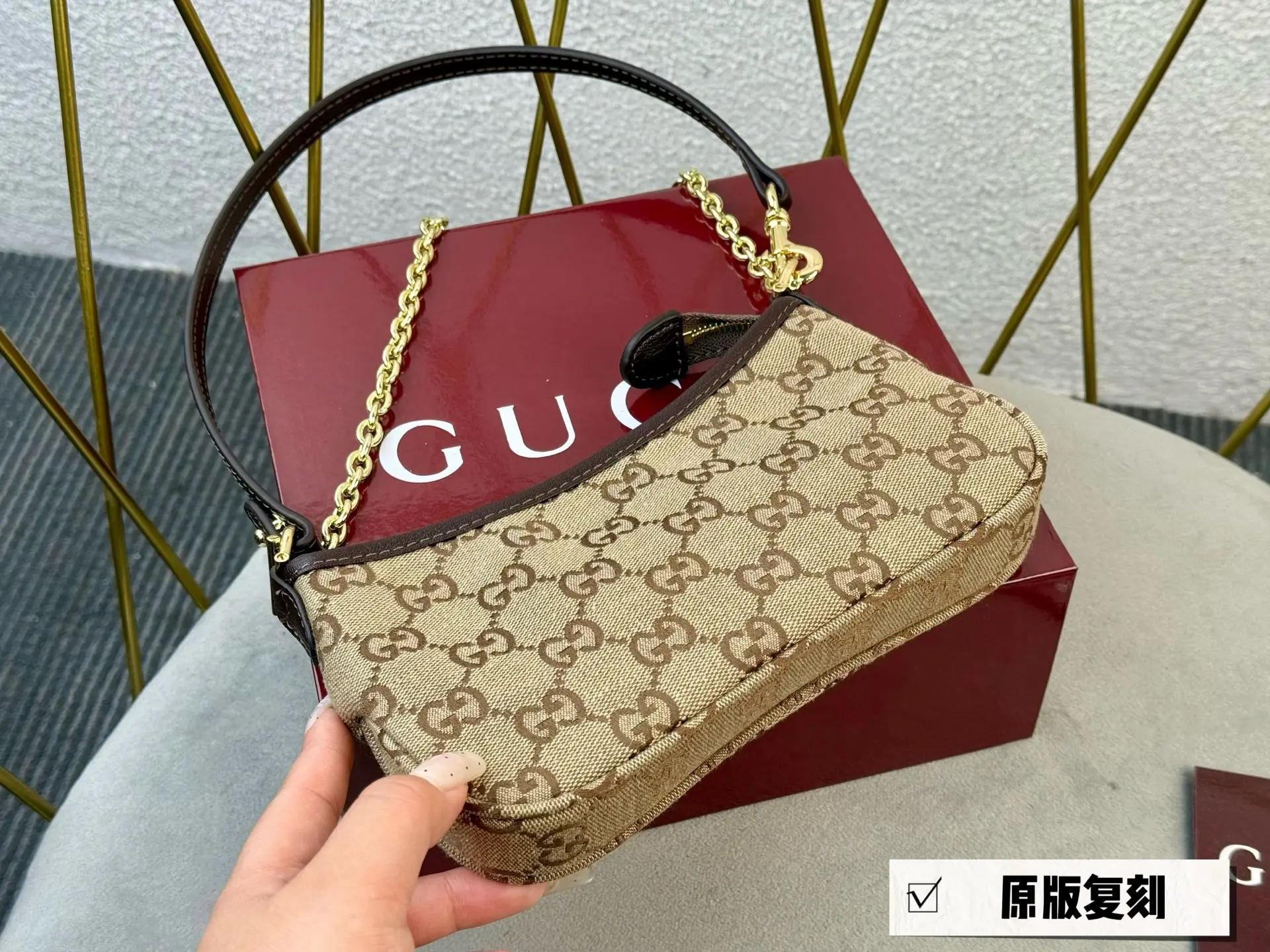 GG Monogram Chain Shoulder Bag D26017956 — view 5