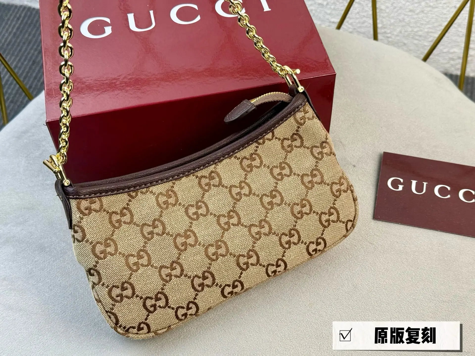 GG Monogram Chain Shoulder Bag D26017956 — view 9