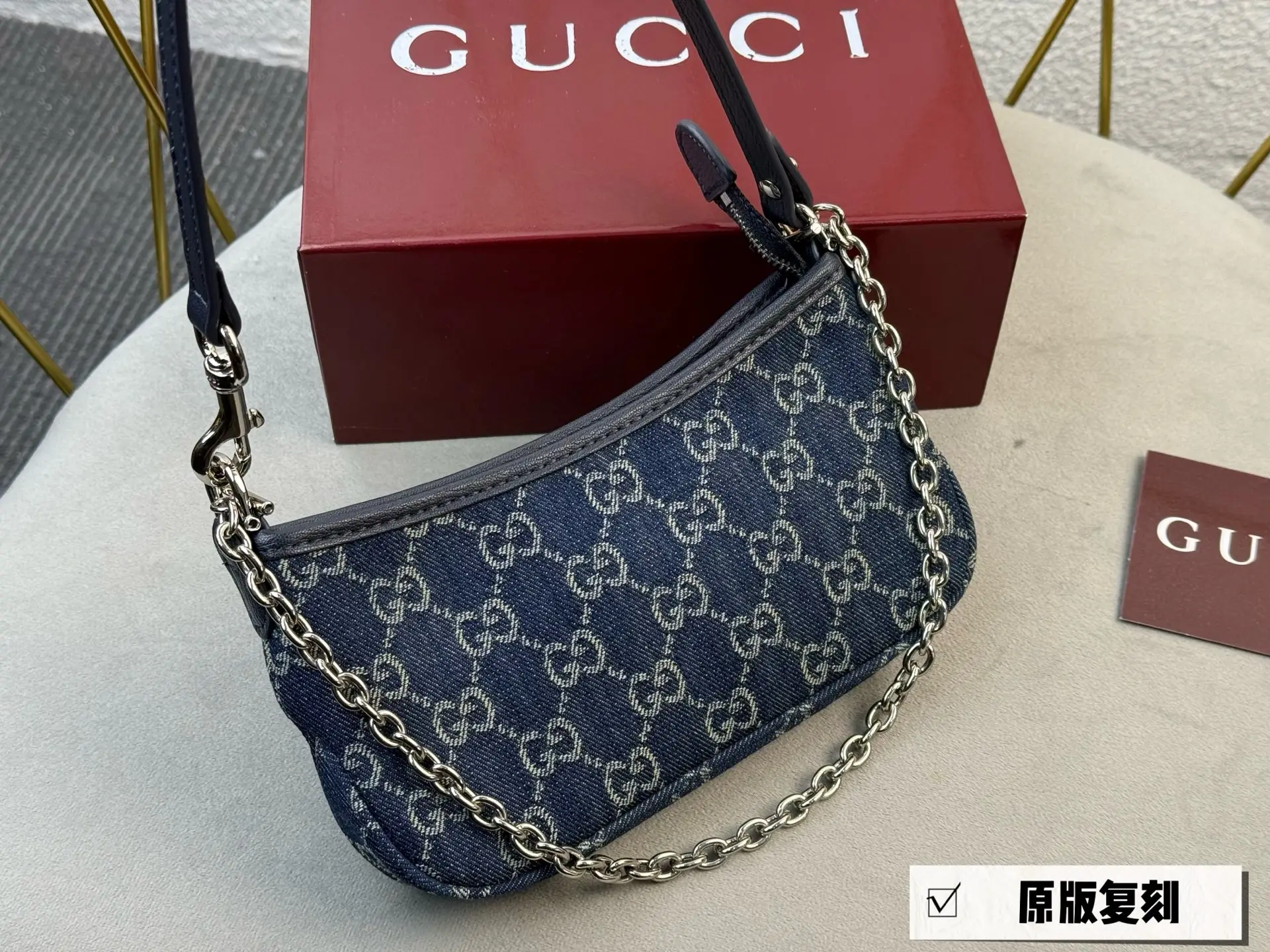 Monogram Denim Shoulder Bag D26017957 — view 12