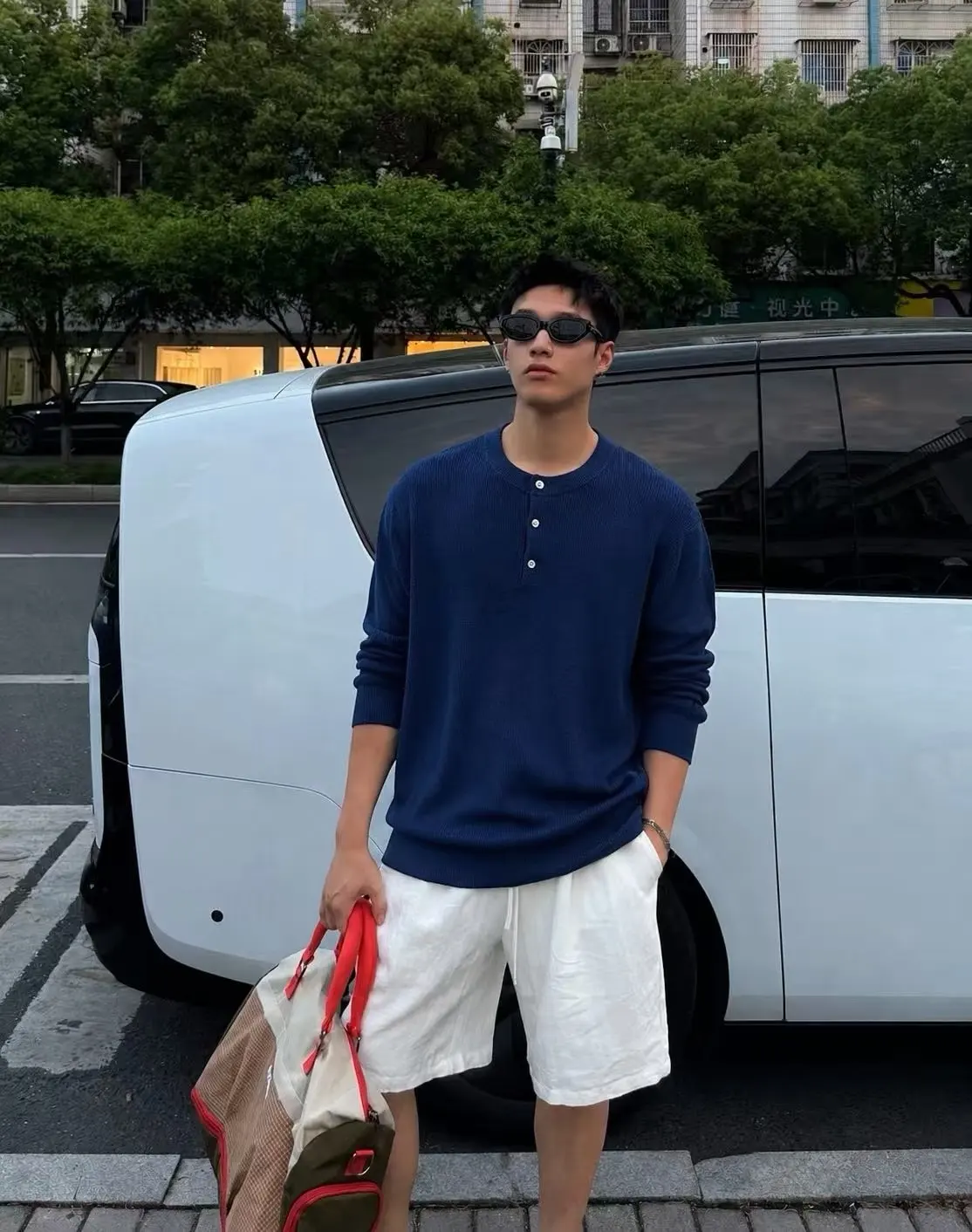 Marl-Knit Henley Neck Sweater D26023701 — view 8