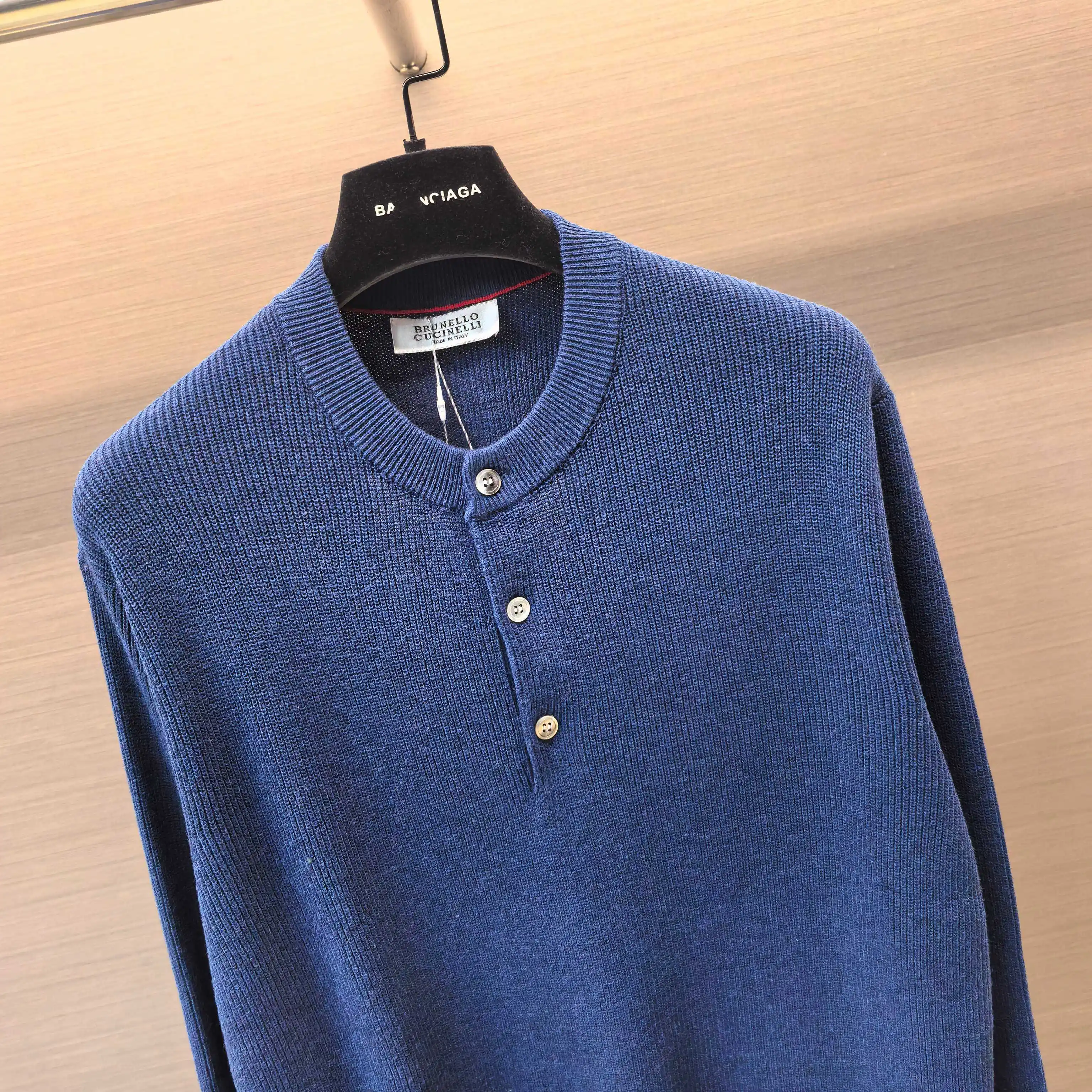 Marl-Knit Henley Neck Sweater D26023700 — view 4