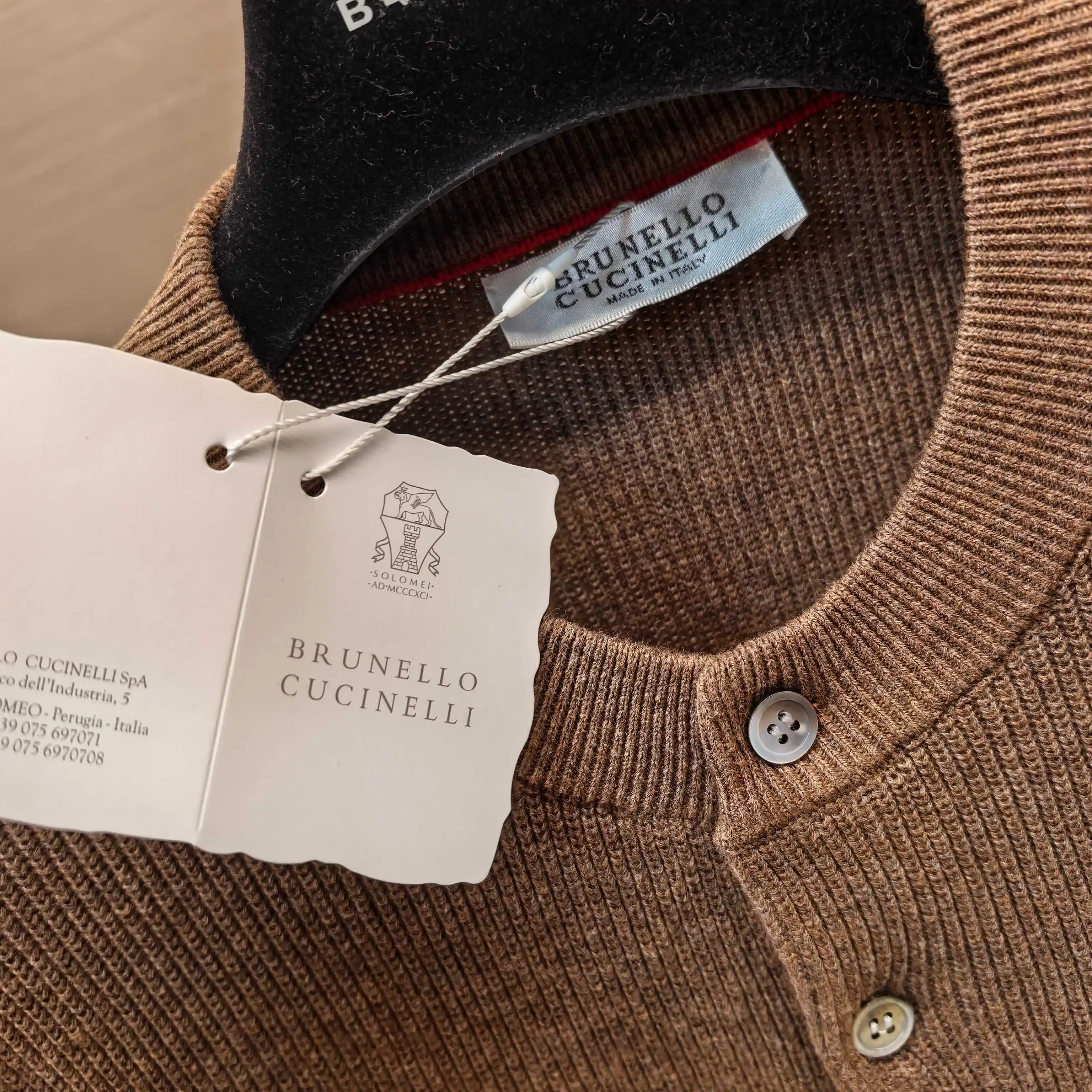 Henley Neck Melange Knit Sweater D26023699 — view 5