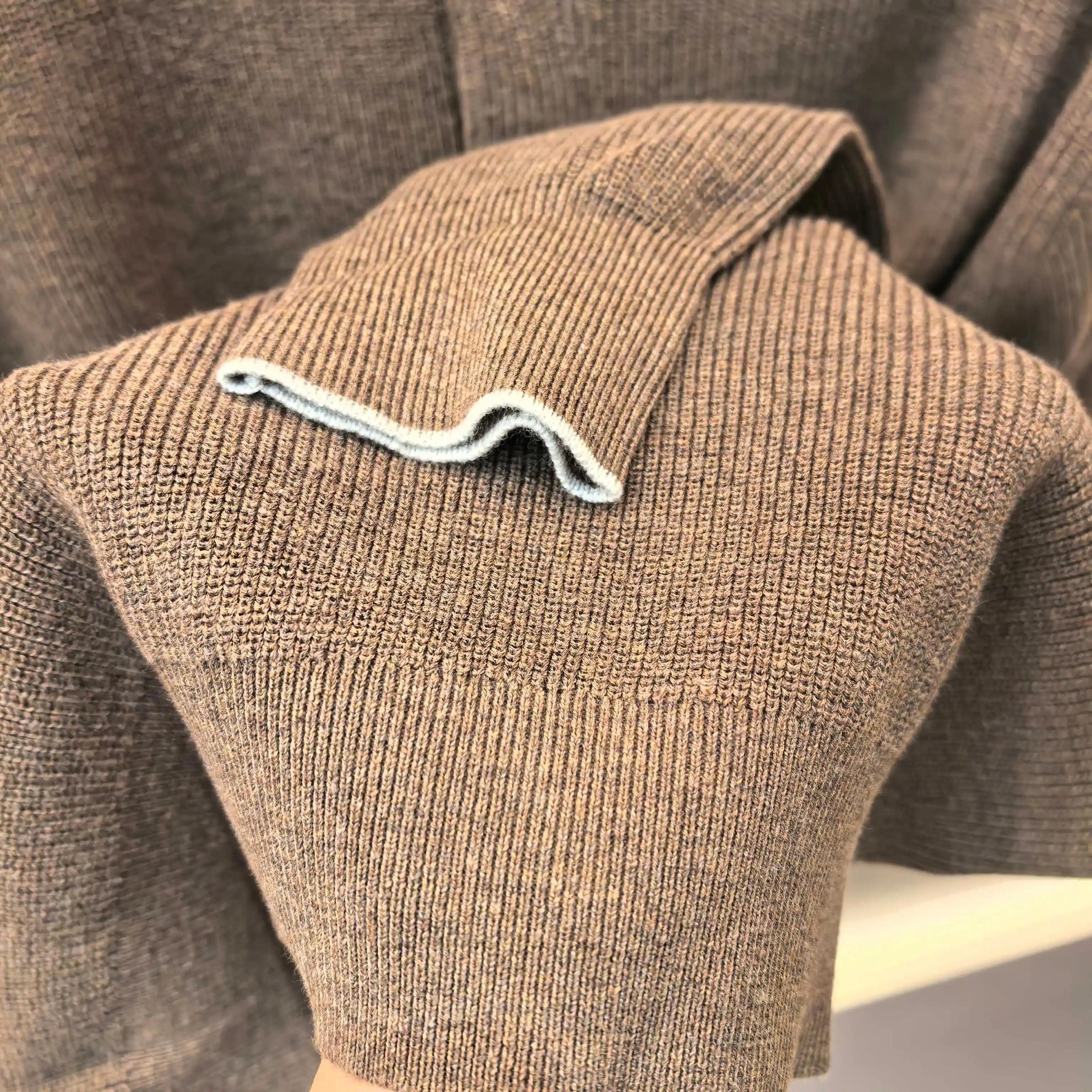 Henley Neck Melange Knit Sweater D26023699 — view 7