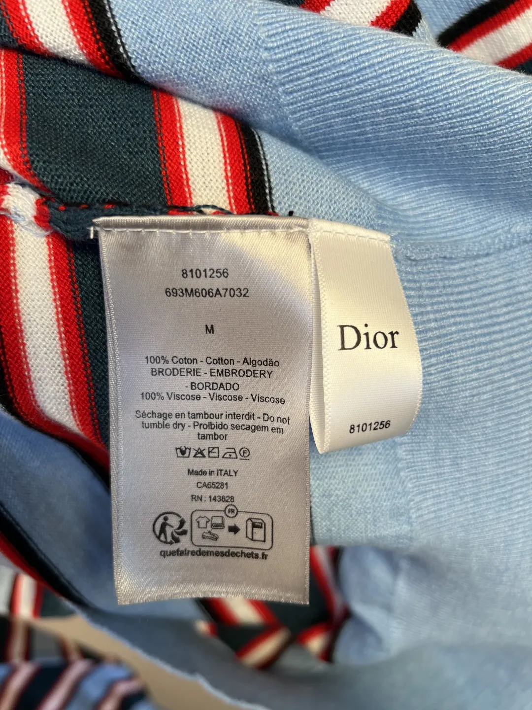 Striped Logo-Embroidered Knit Sweater D27020548 — view 8