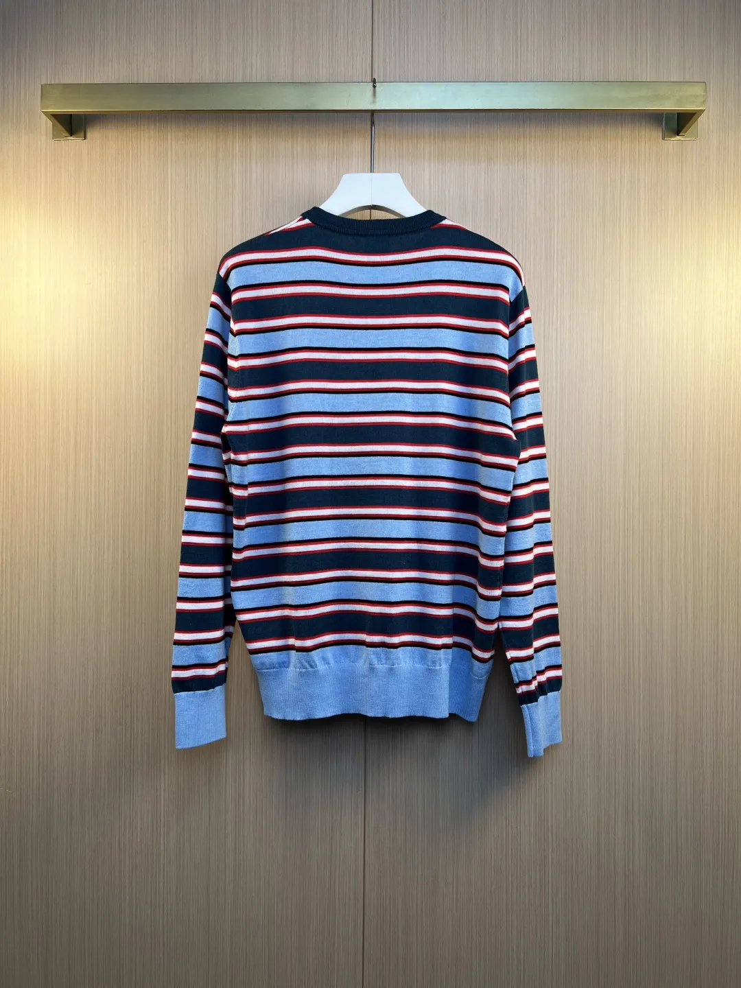 Striped Logo-Embroidered Knit Sweater D27020548 — view 9