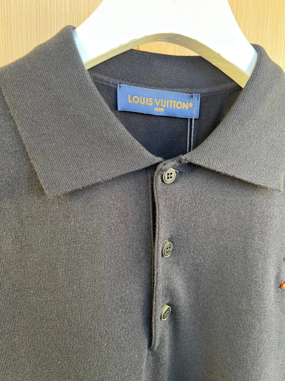 Logo-Patch Knitted Cotton Polo Shirt D27020557 — view 2