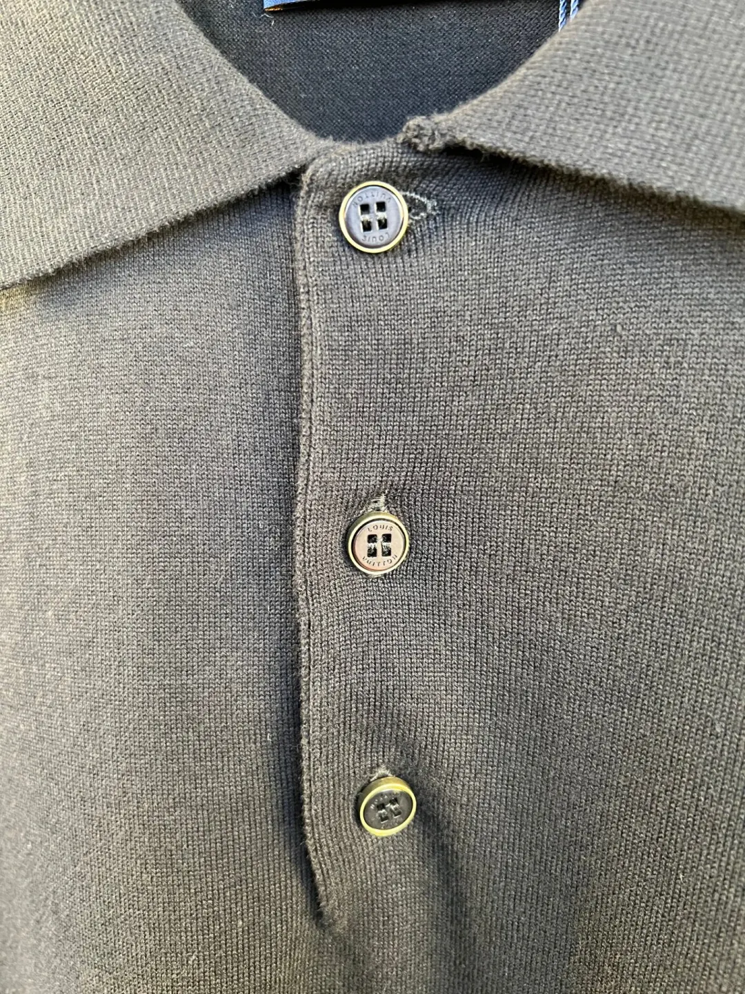 Logo-Patch Knitted Cotton Polo Shirt D27020557 — view 3