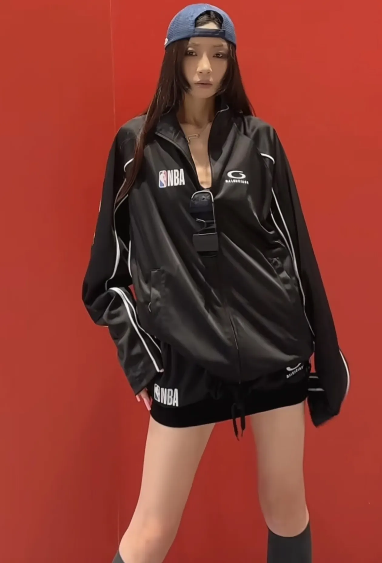 NBA Logo Embroidered Tracksuit Jacket and Skirt Set D28023683 — view 4