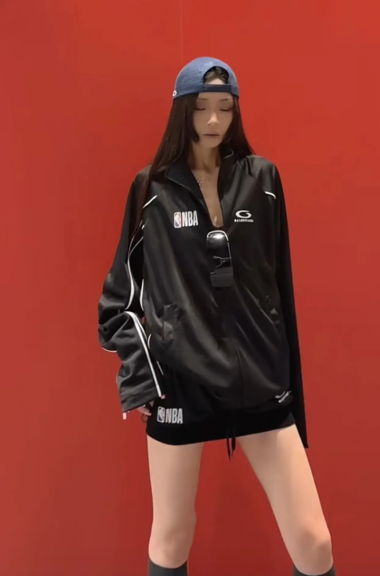 NBA Logo Embroidered Tracksuit Jacket and Skirt Set D28023683 — view 7