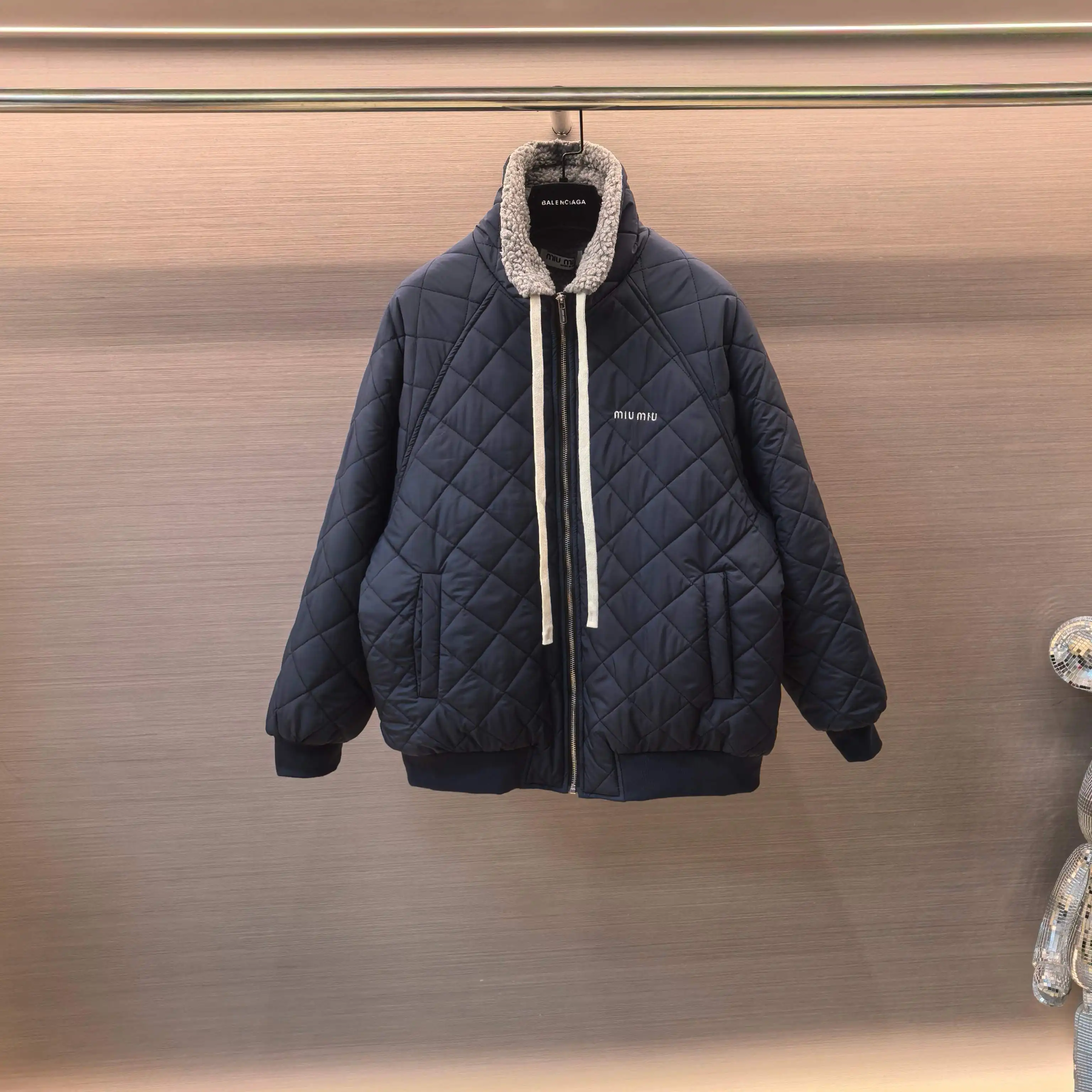 Quilted Shearling-Trimmed Padded Jacket D28023704