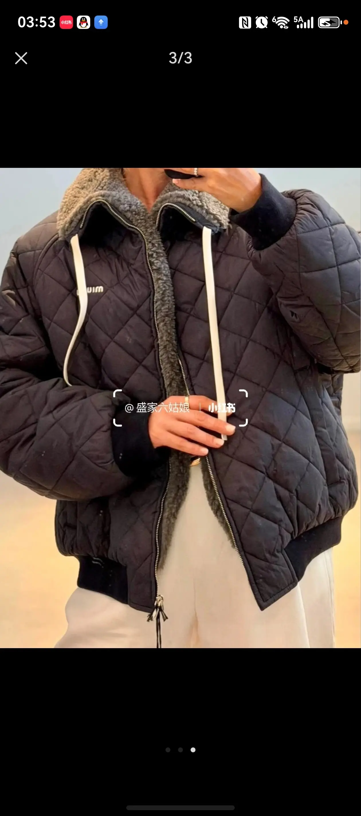 Quilted Shearling-Trimmed Padded Jacket D28023703 — view 5