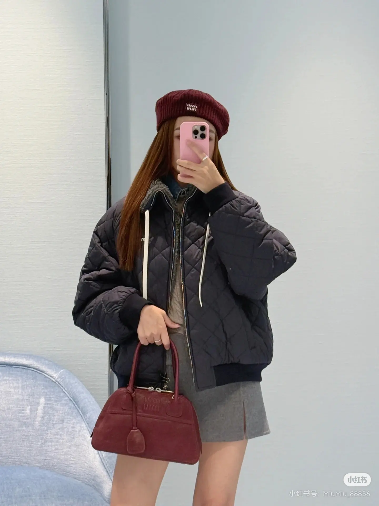 Quilted Shearling-Trimmed Padded Jacket D28023703 — view 7