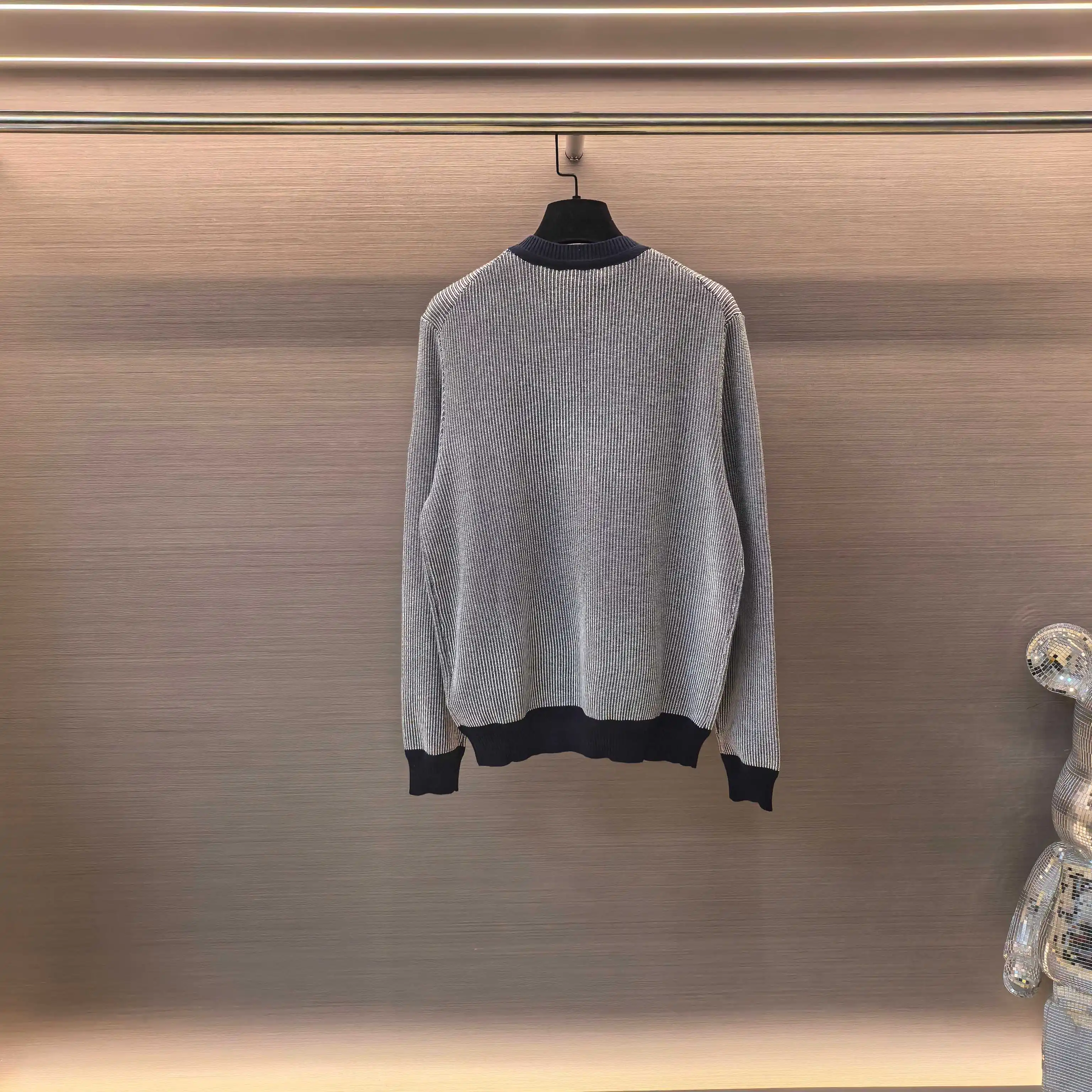 Striped Jacquard Cashmere-Cotton Sweater D29023649 — view 3