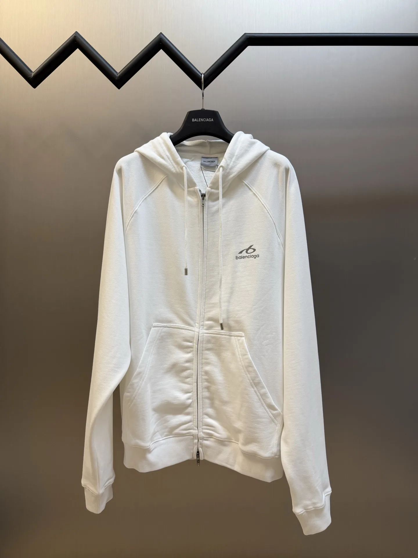 Logo Print Zip-Up Cotton Hoodie D30020468