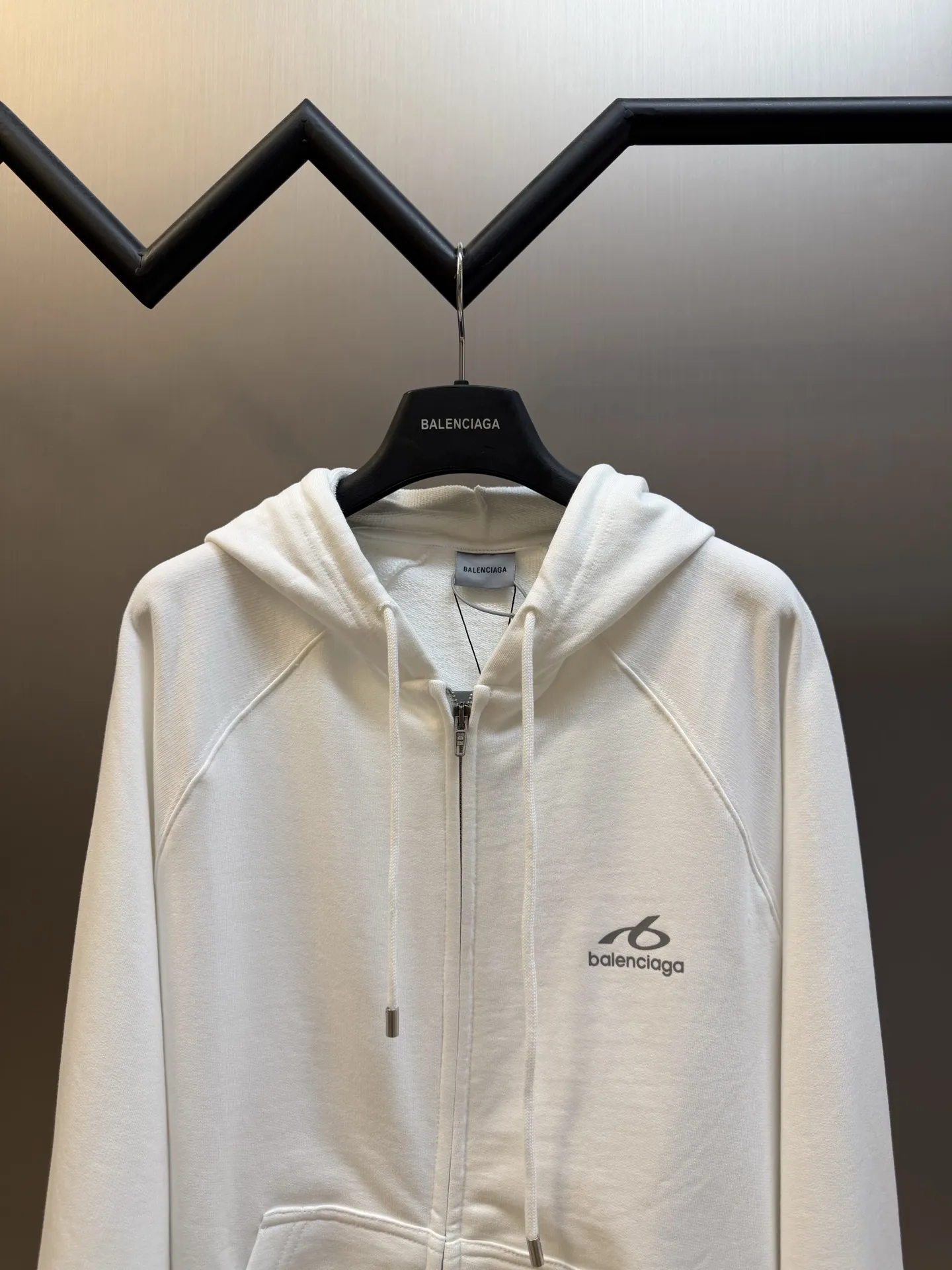 Logo Print Zip-Up Cotton Hoodie D30020468 — view 2