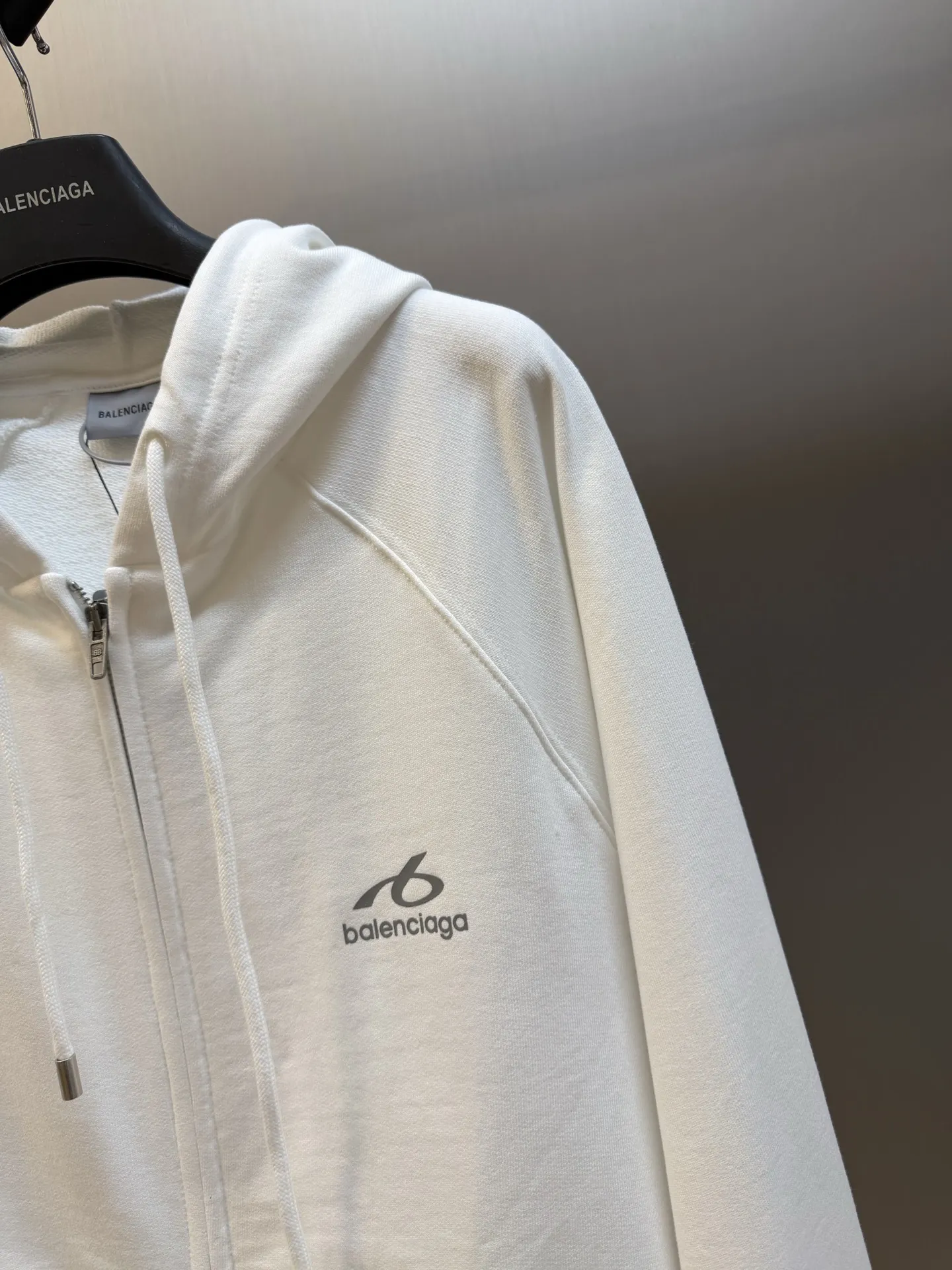 Logo Print Zip-Up Cotton Hoodie D30020468 — view 3