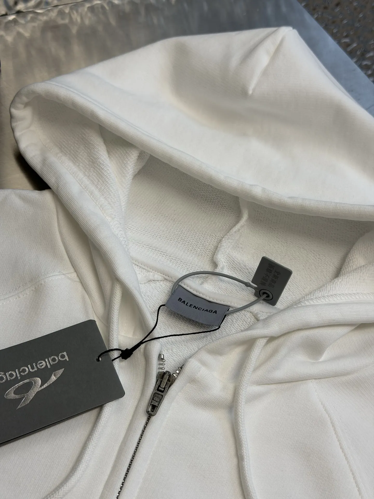 Logo Print Zip-Up Cotton Hoodie D30020468 — view 5