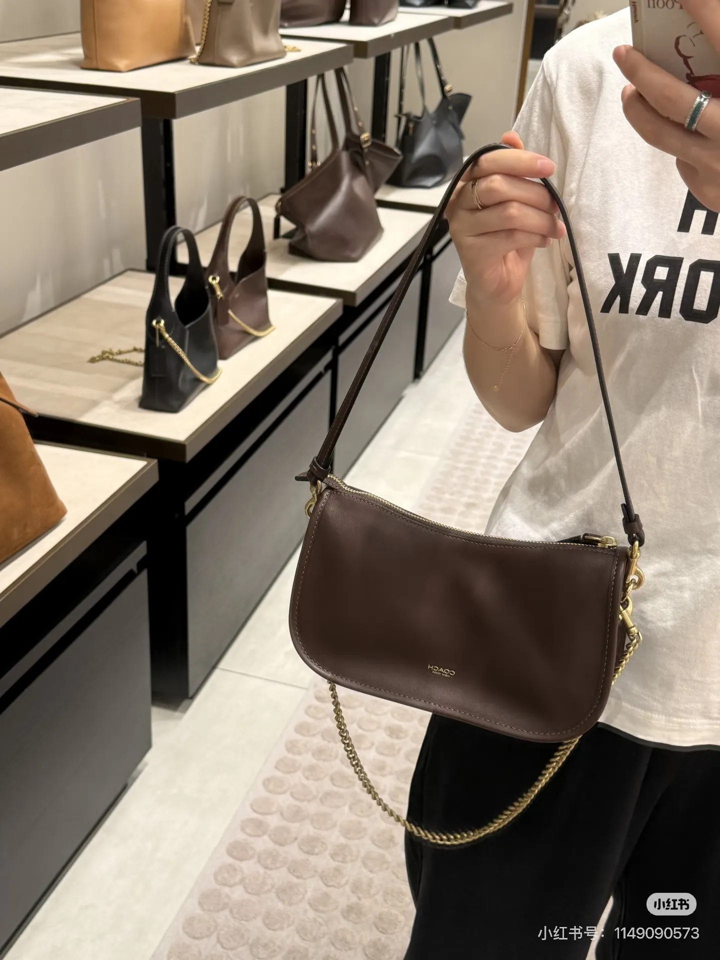 Coach Waverly Leather Shoulder Bag D30018383