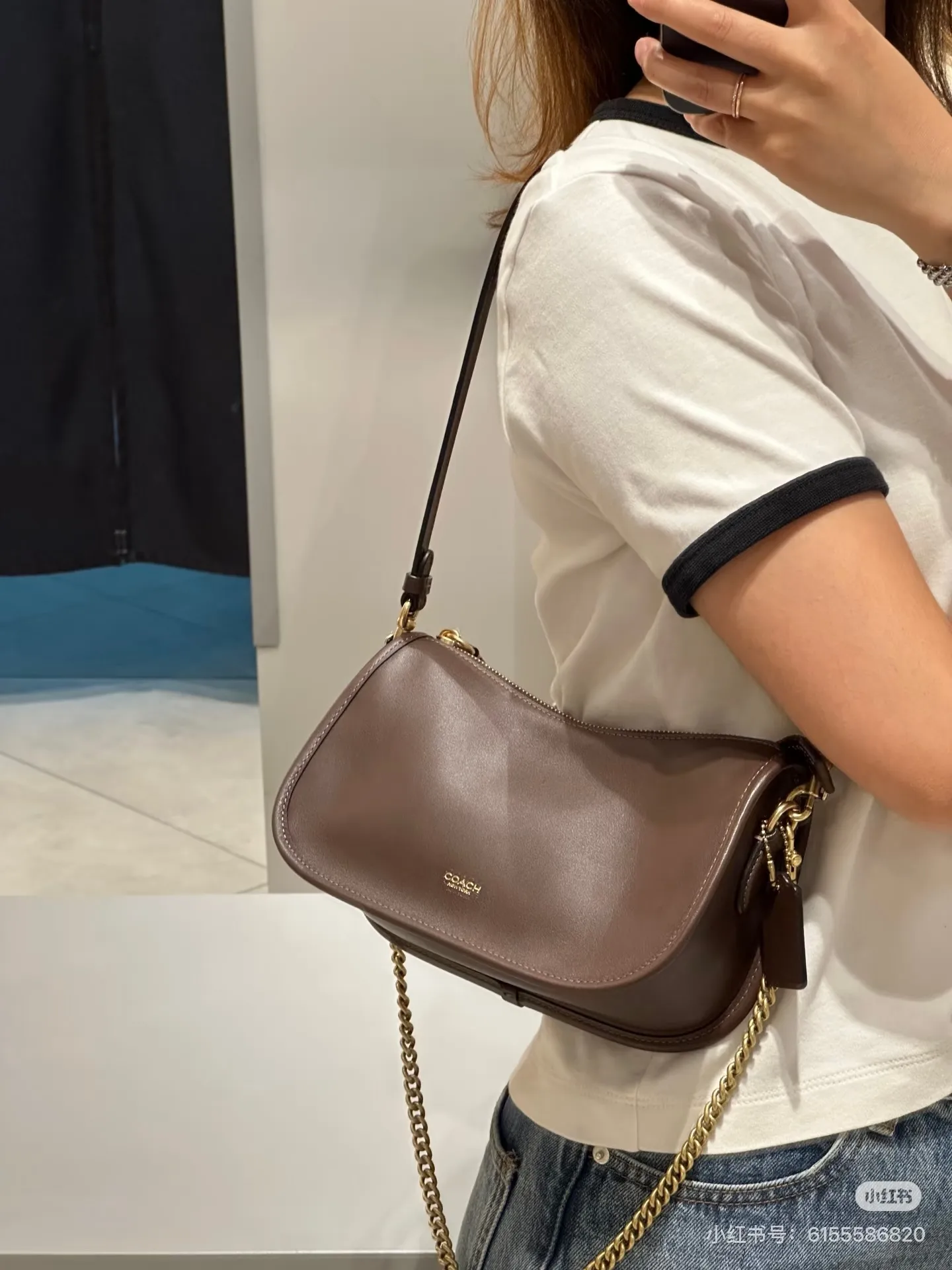 Coach Waverly Leather Shoulder Bag D30018383 — view 8