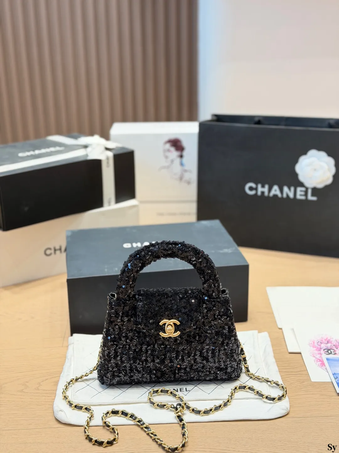 Chanel 26C Sequin Kelly Top-Handle Bag D30018340
