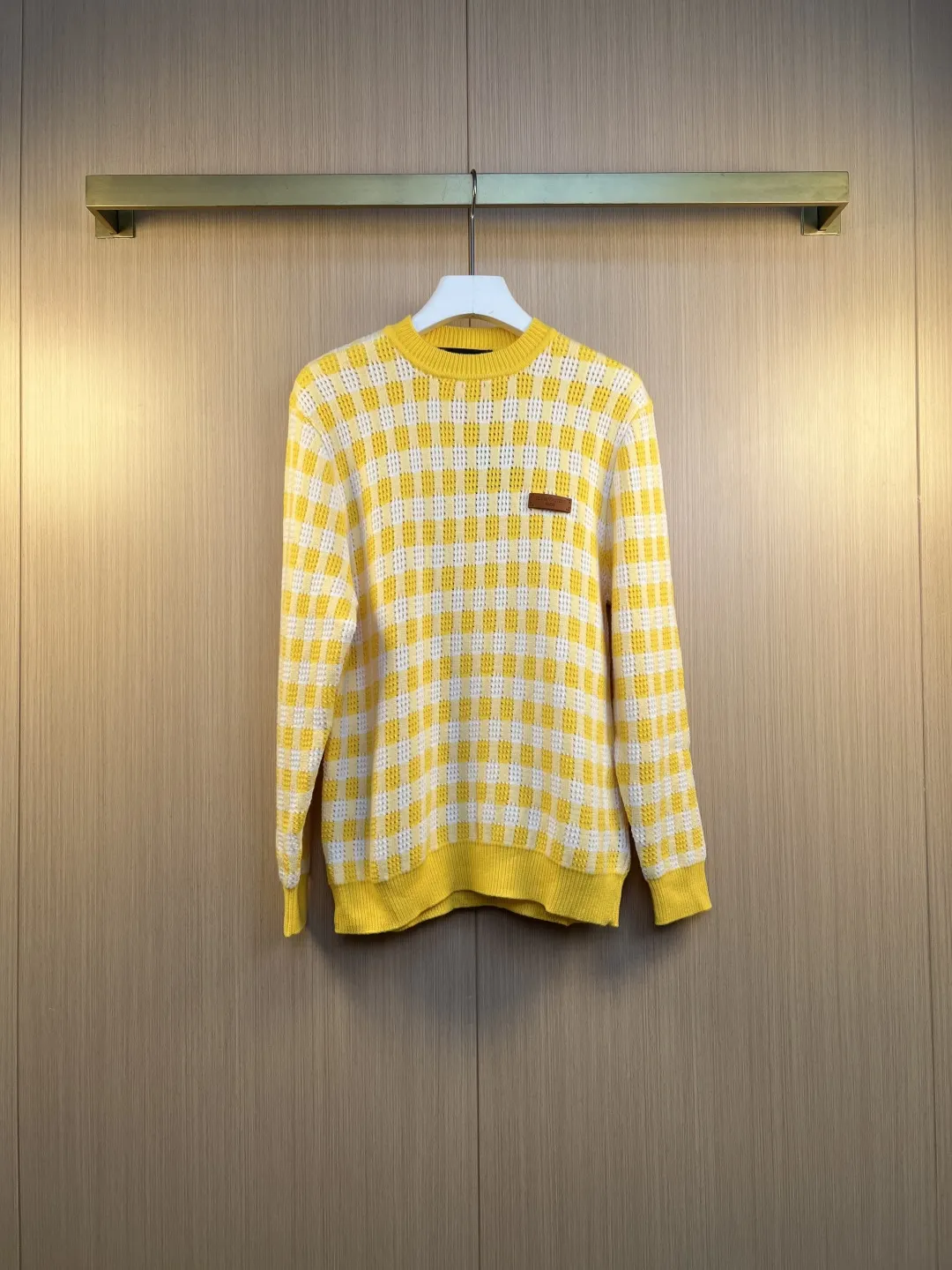 Damier Check Knit Crew-Neck Sweater D30019178