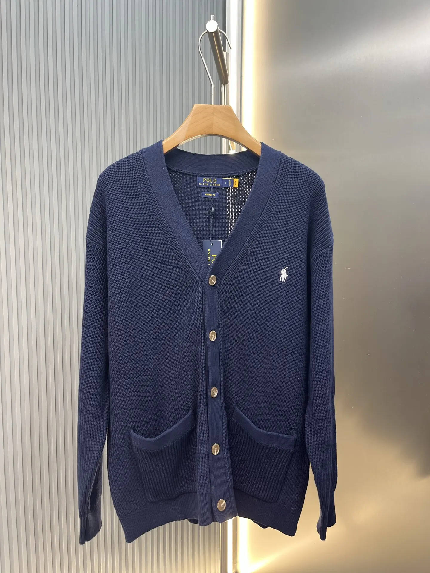 Embroidered Logo Cotton Knit Cardigan D30020421