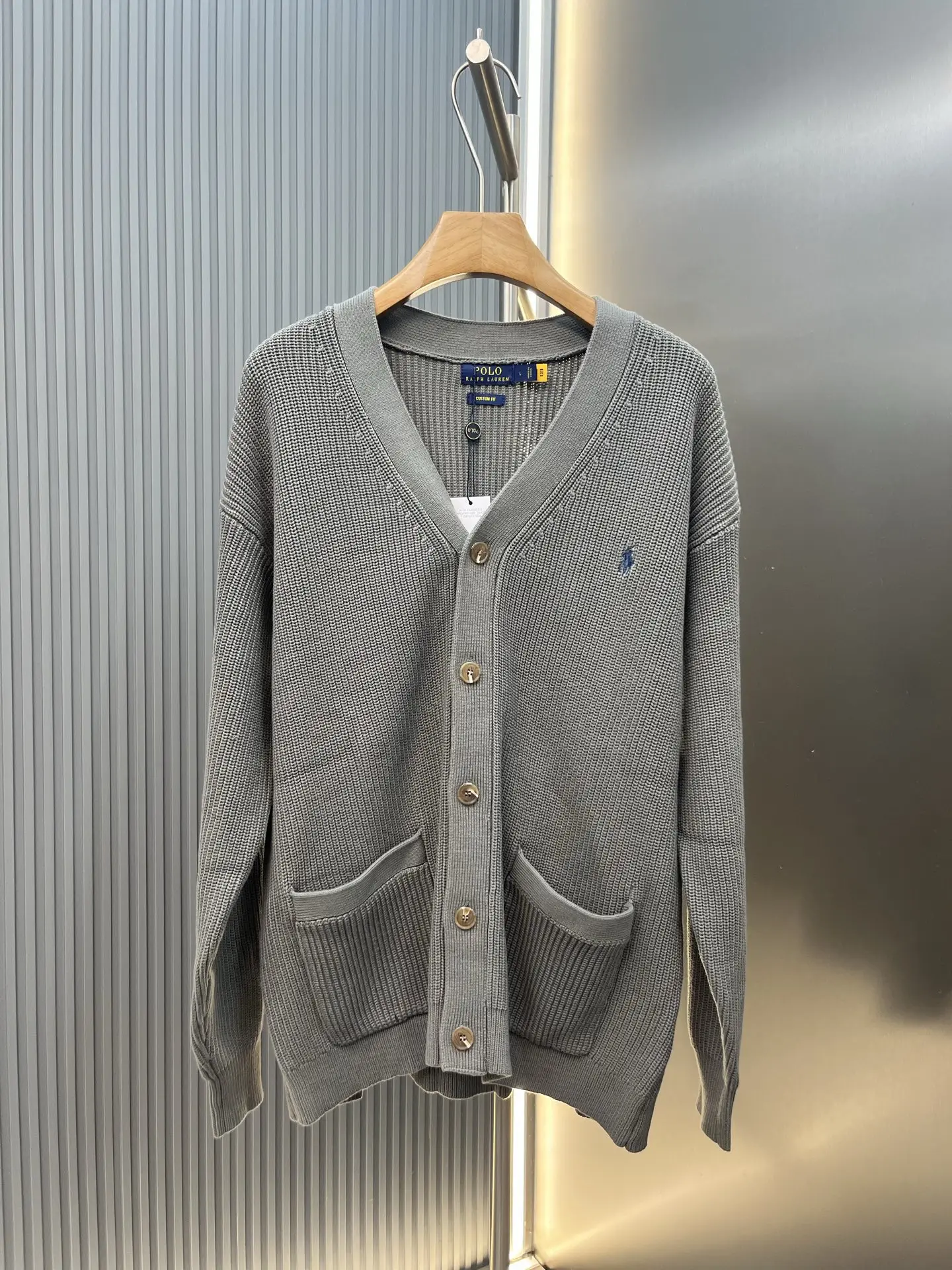 Embroidered Logo Cotton Knit Cardigan D30020420