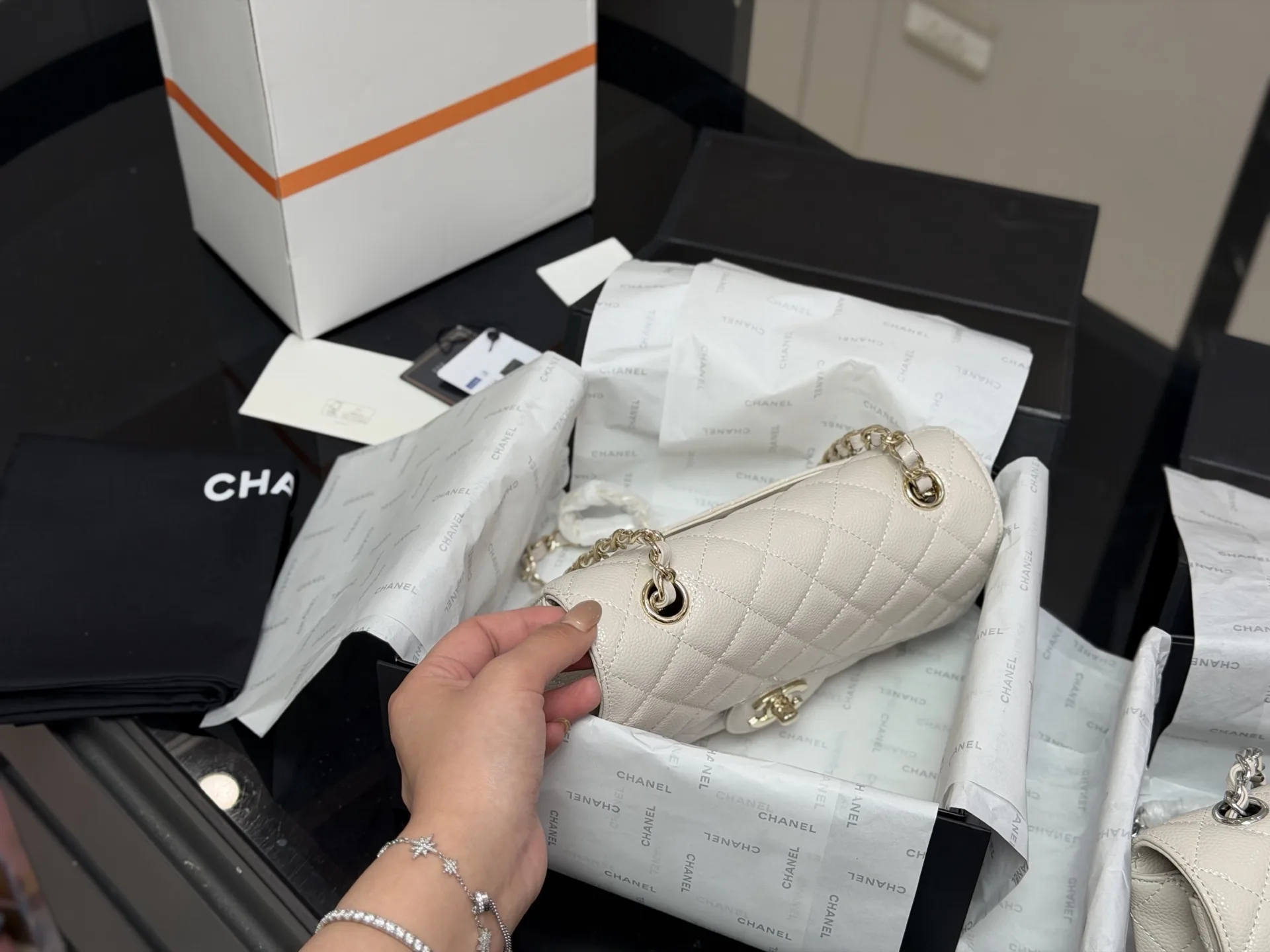 Chanel CF Mini Quilted Caviar Flap Bag D30017961 — view 3