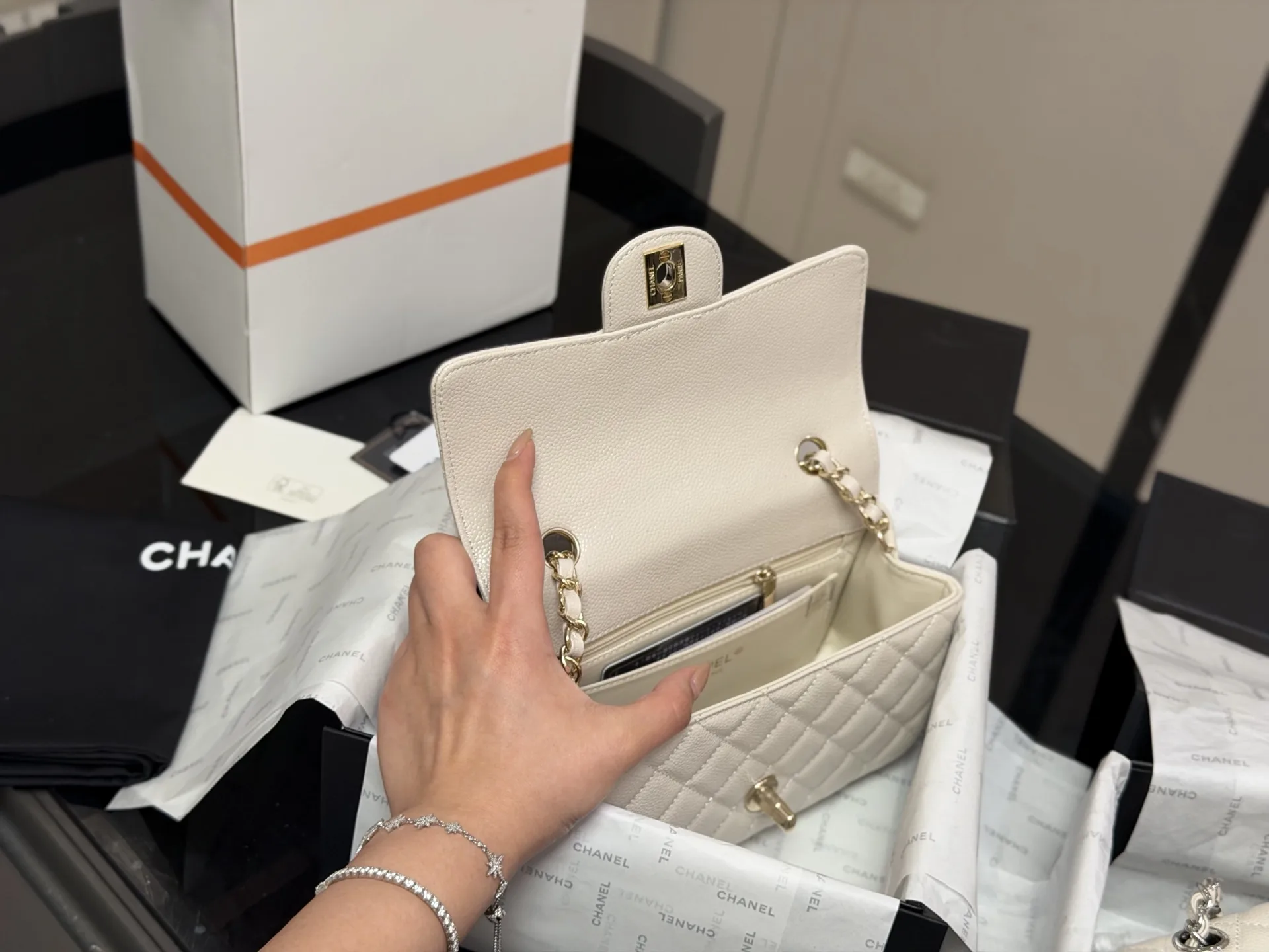 Chanel CF Mini Quilted Caviar Flap Bag D30017961 — view 4