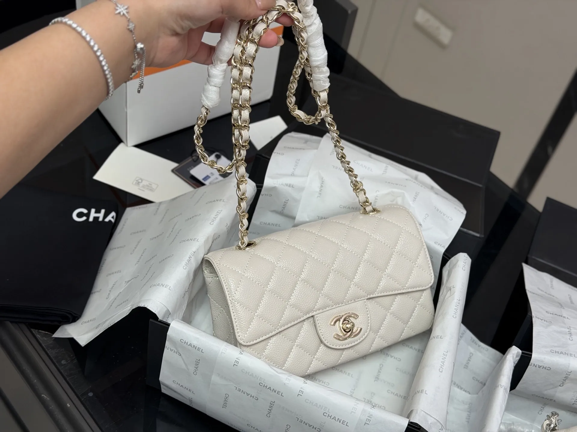 Chanel CF Mini Quilted Caviar Flap Bag D30017961 — view 5